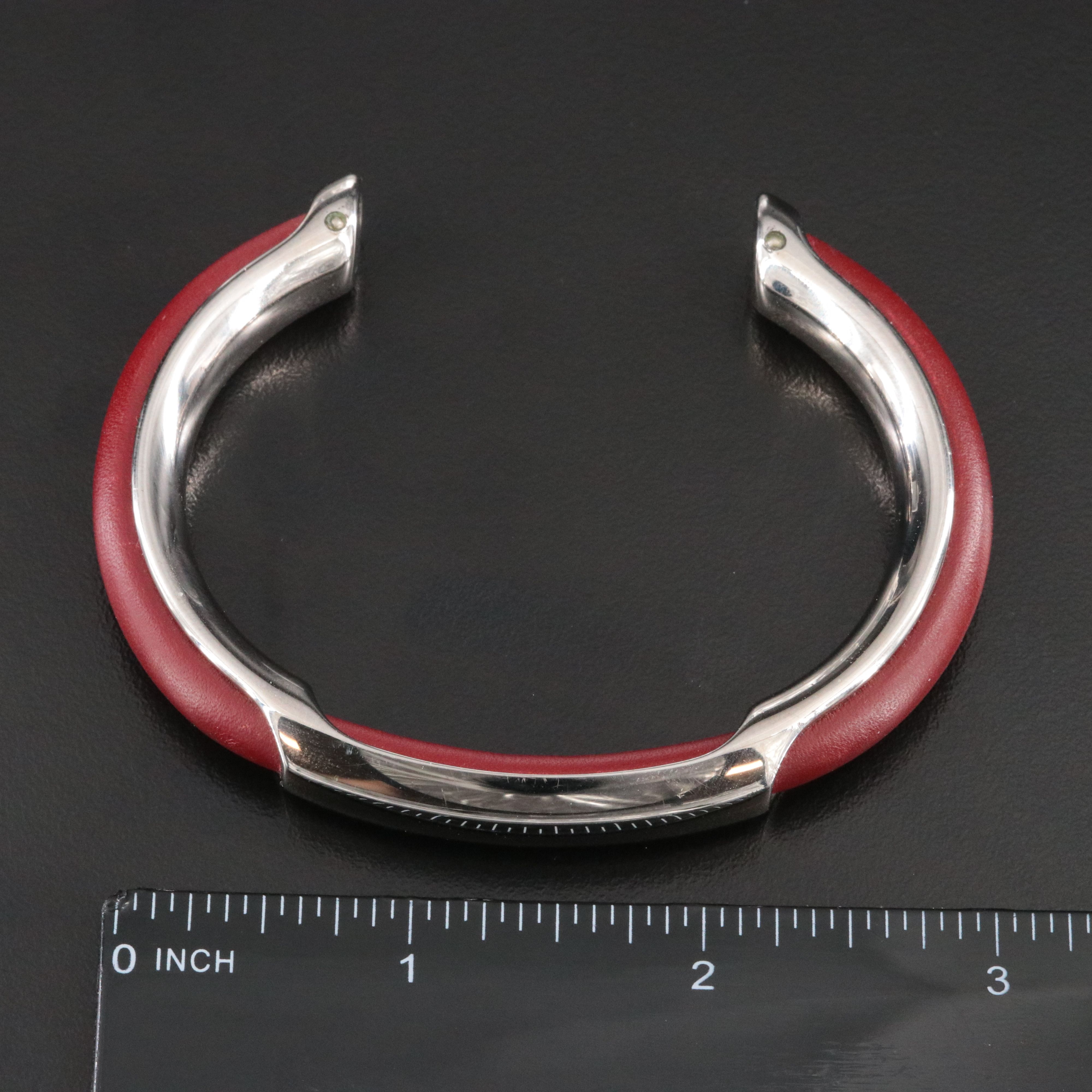 Hermès Kyoto Leather Inlay Cuff