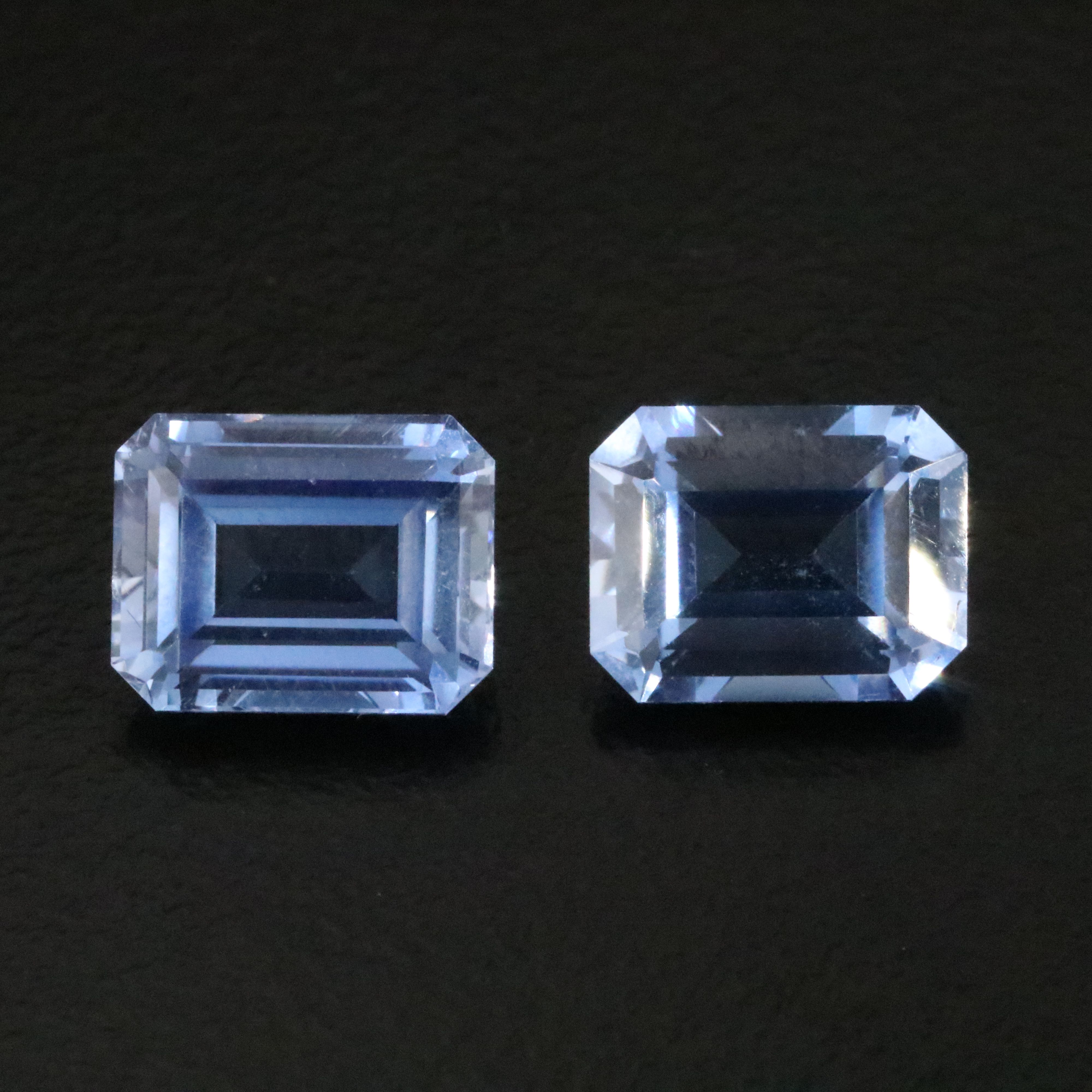 Loose 6.65 CTW Matched Lab Grown Sapphire Pair