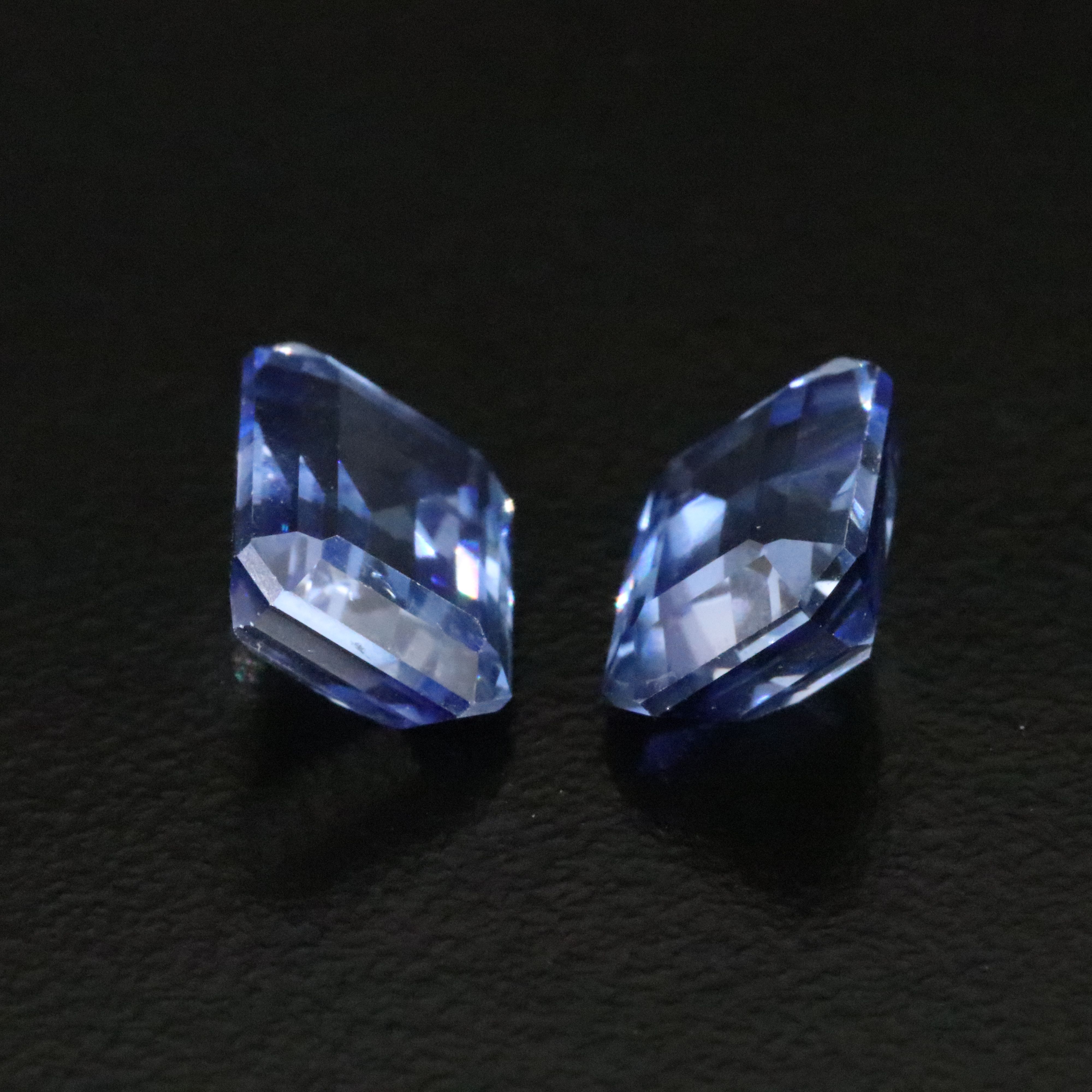Loose 6.65 CTW Matched Lab Grown Sapphire Pair