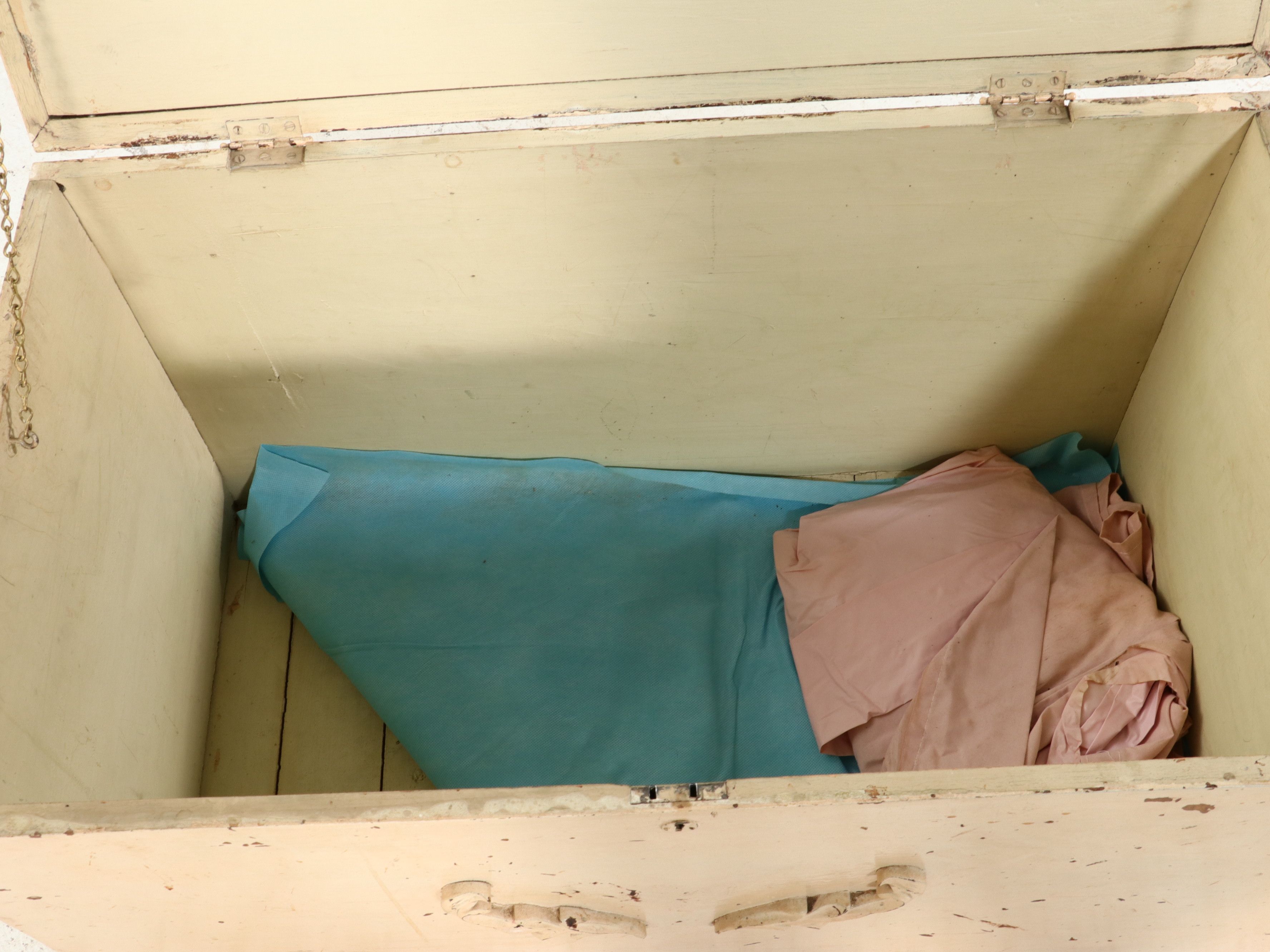 Vintage Painted Storage Chest on Casters