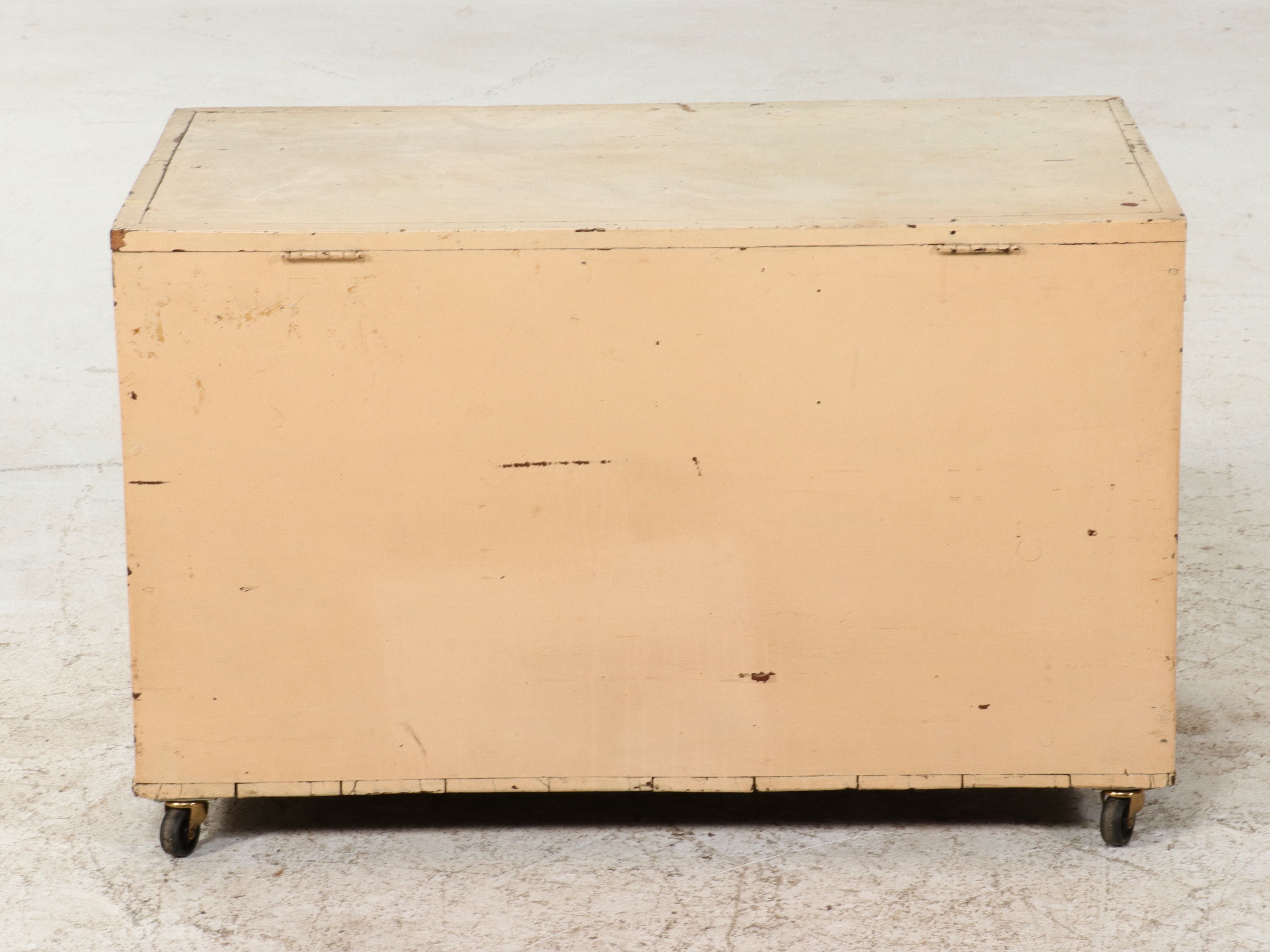 Vintage Painted Storage Chest on Casters