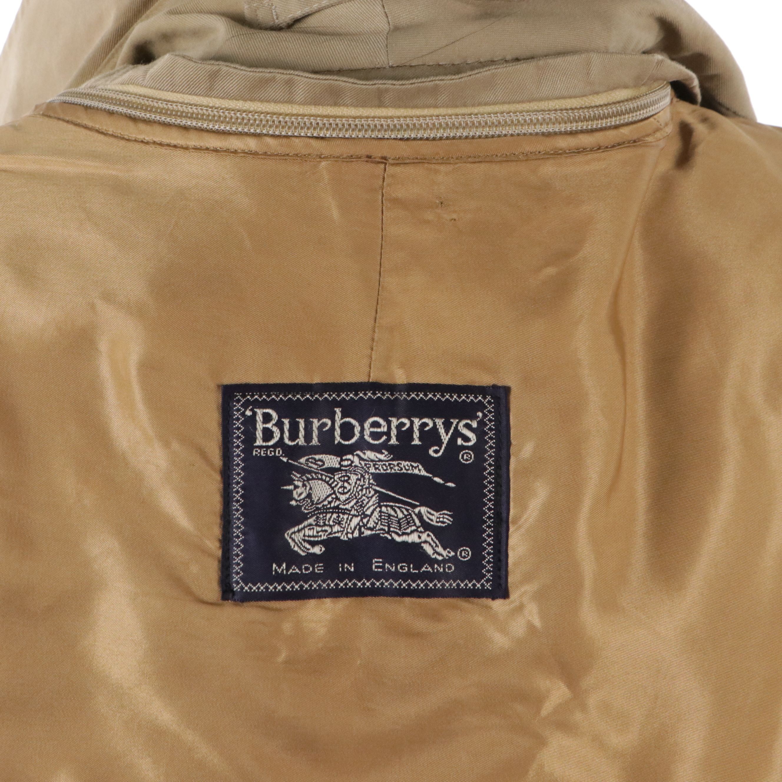 Men's Burberrys Double-Breasted Gabardine Trench Coat with Wool Liner