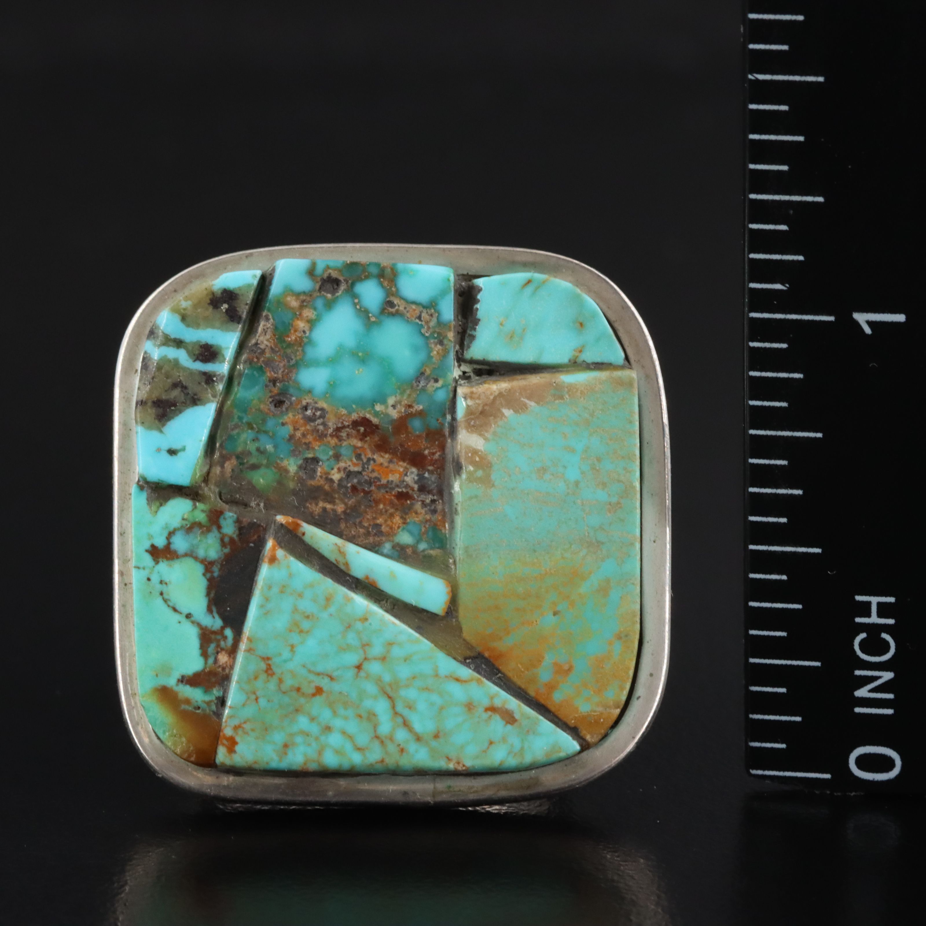 Artisan Signed Sterling Spiny Oyster and Turquoise Rings