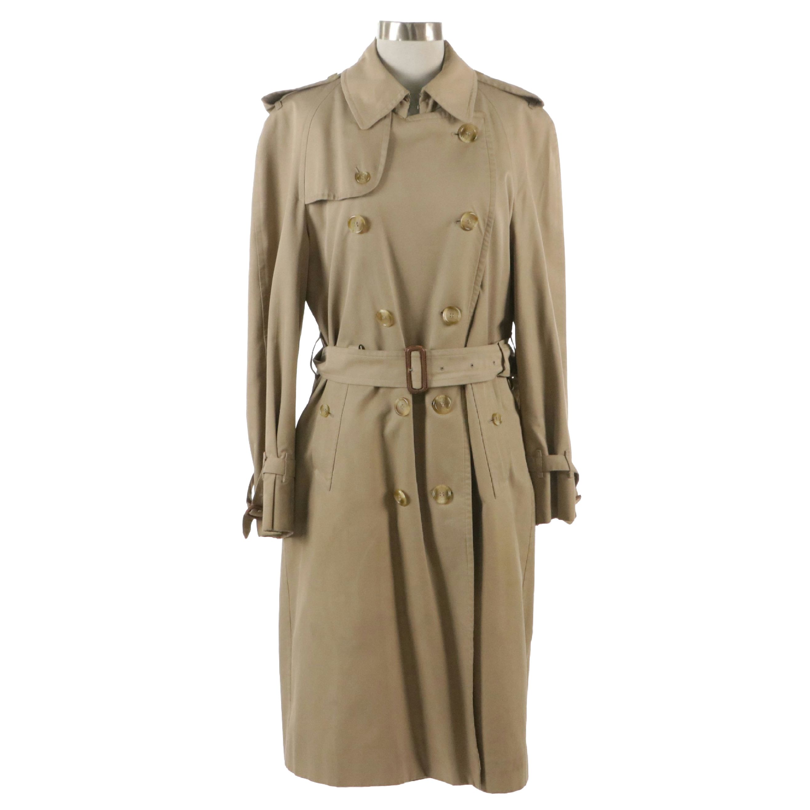 Men's Burberrys Double-Breasted Gabardine Trench Coat with Wool Liner