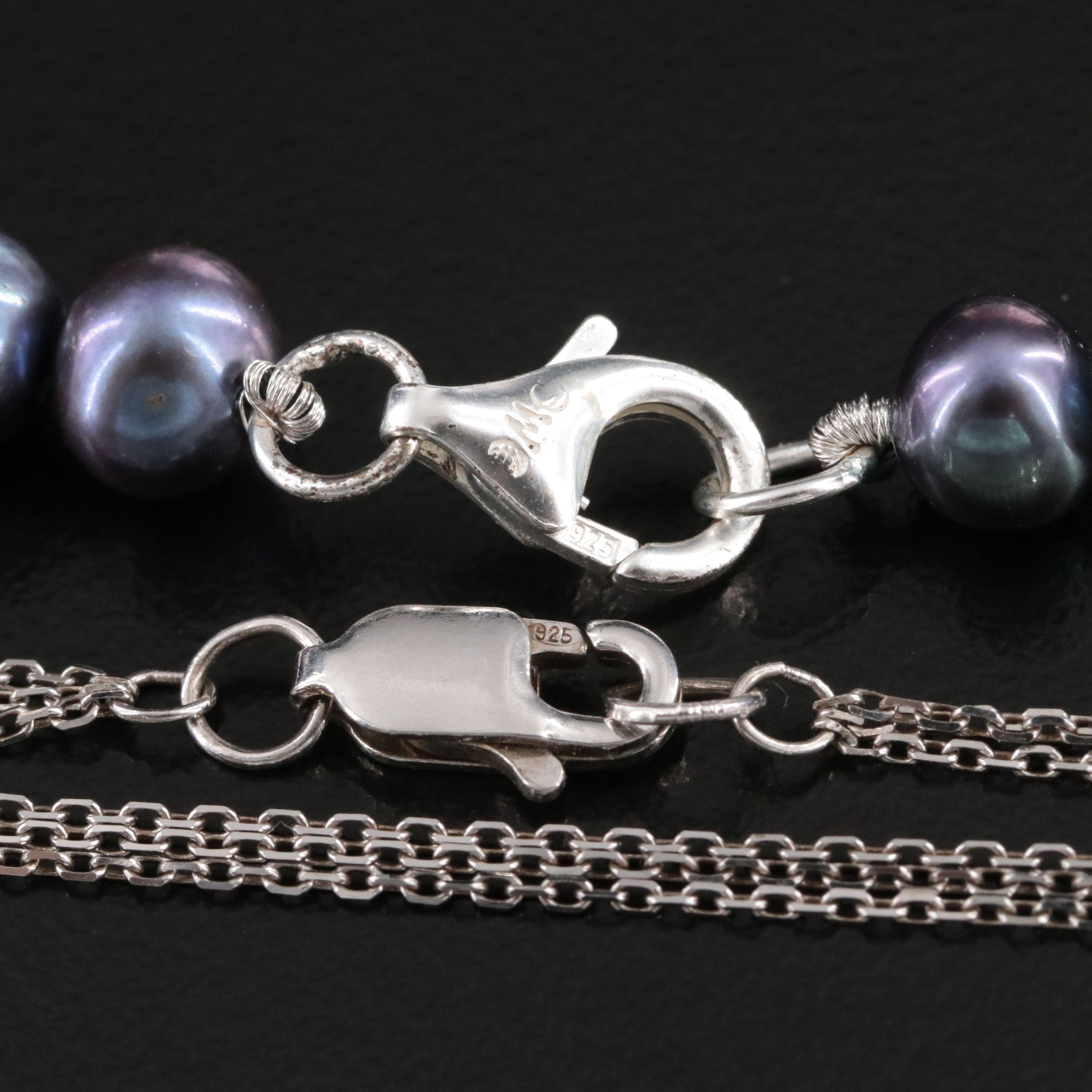 Sterling Necklace and Earring Collection with Pearl, Coral, and Diamond