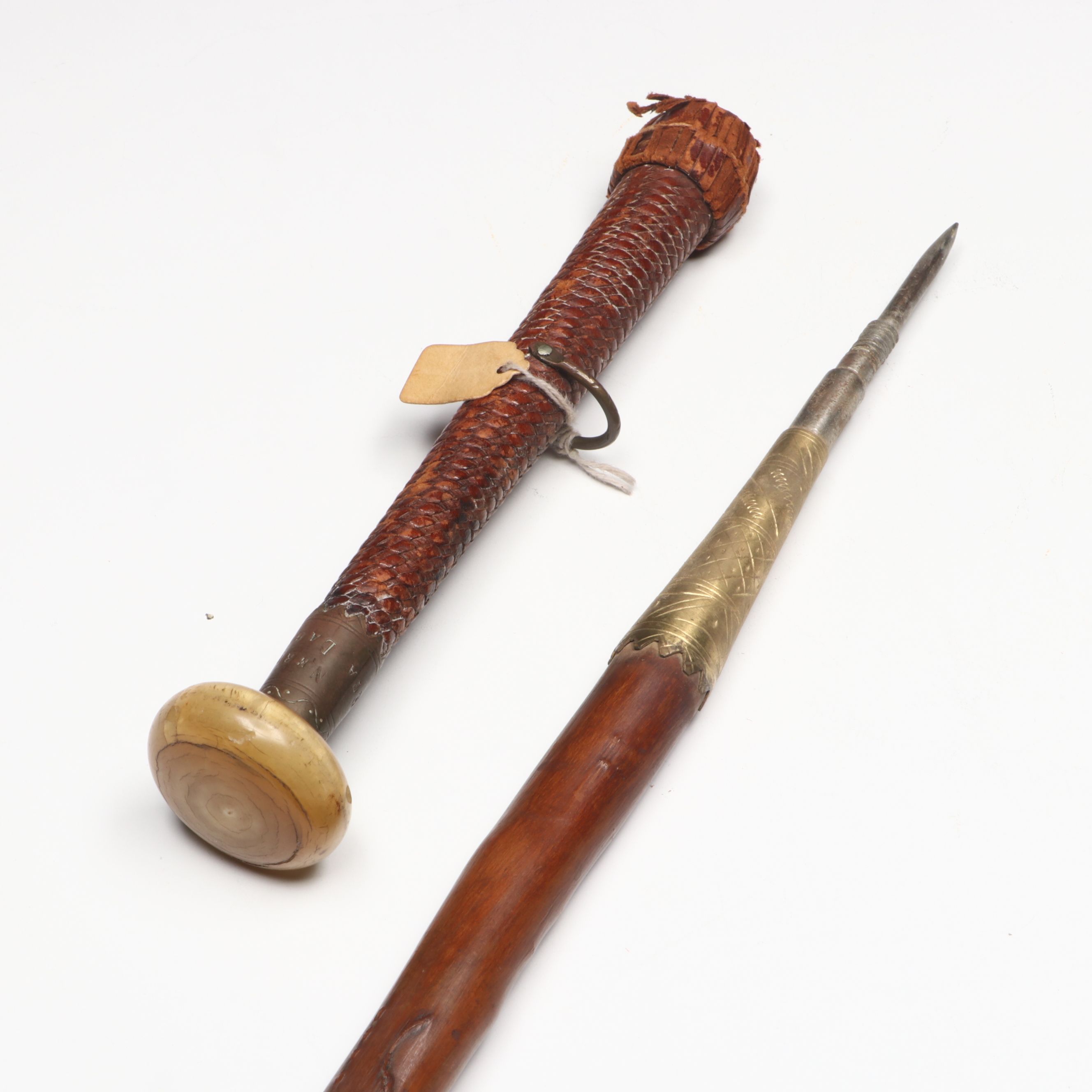 Ainciart Bergara Basque Makhila Honorific Walking Stick with Hidden Spike