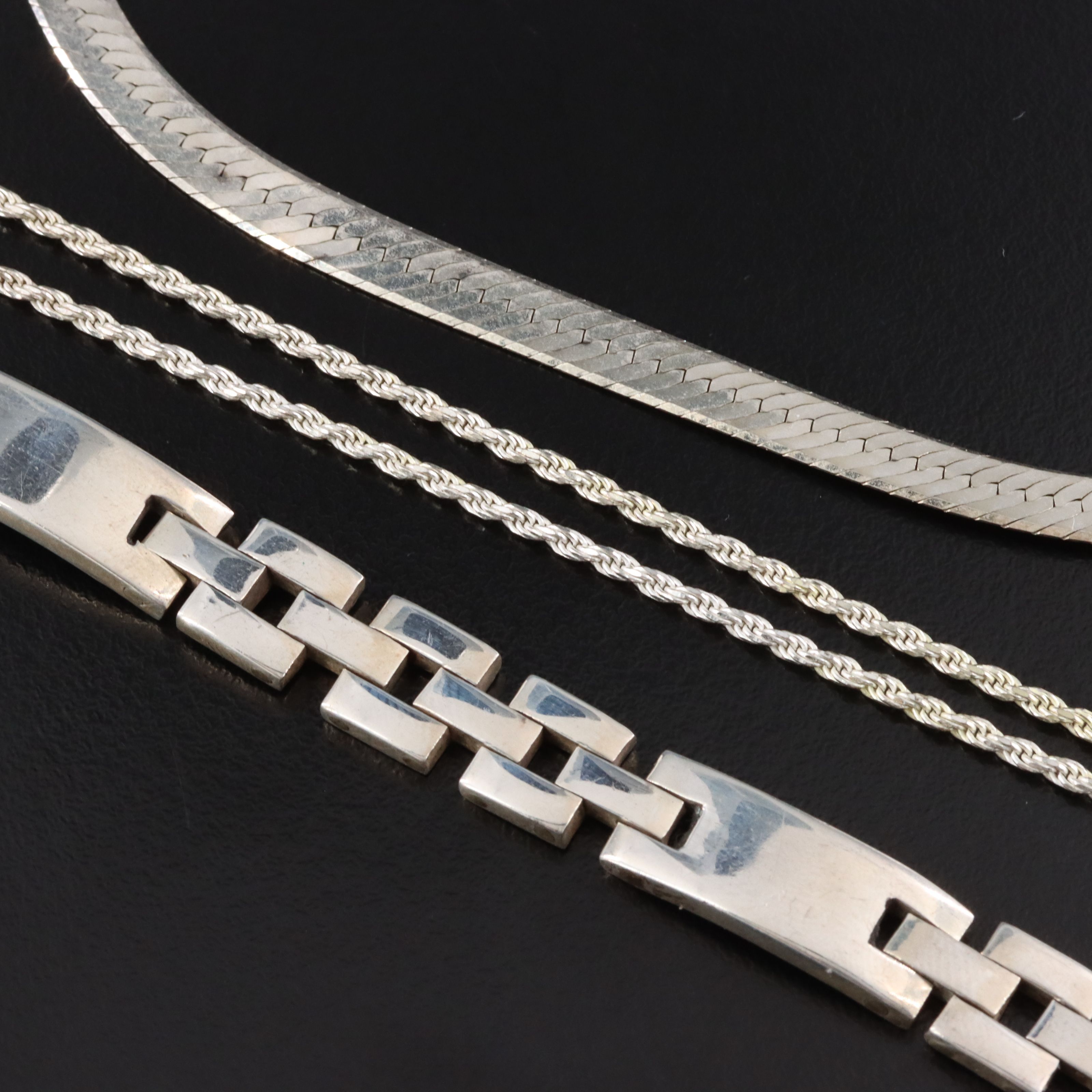 Italian Sterling Necklaces and Mexican Bracelet