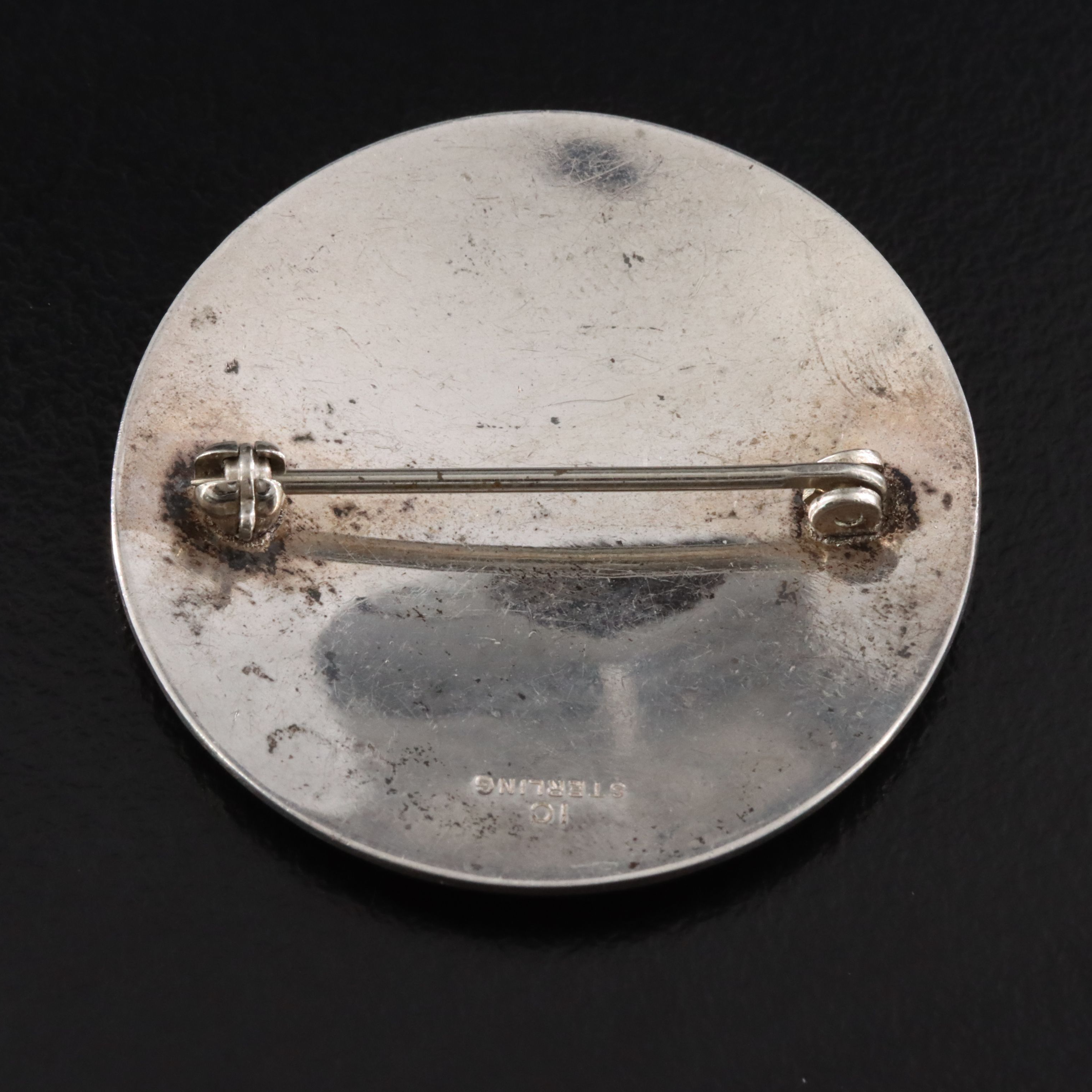 Sterling Monogram Brooch with Hammered Finish