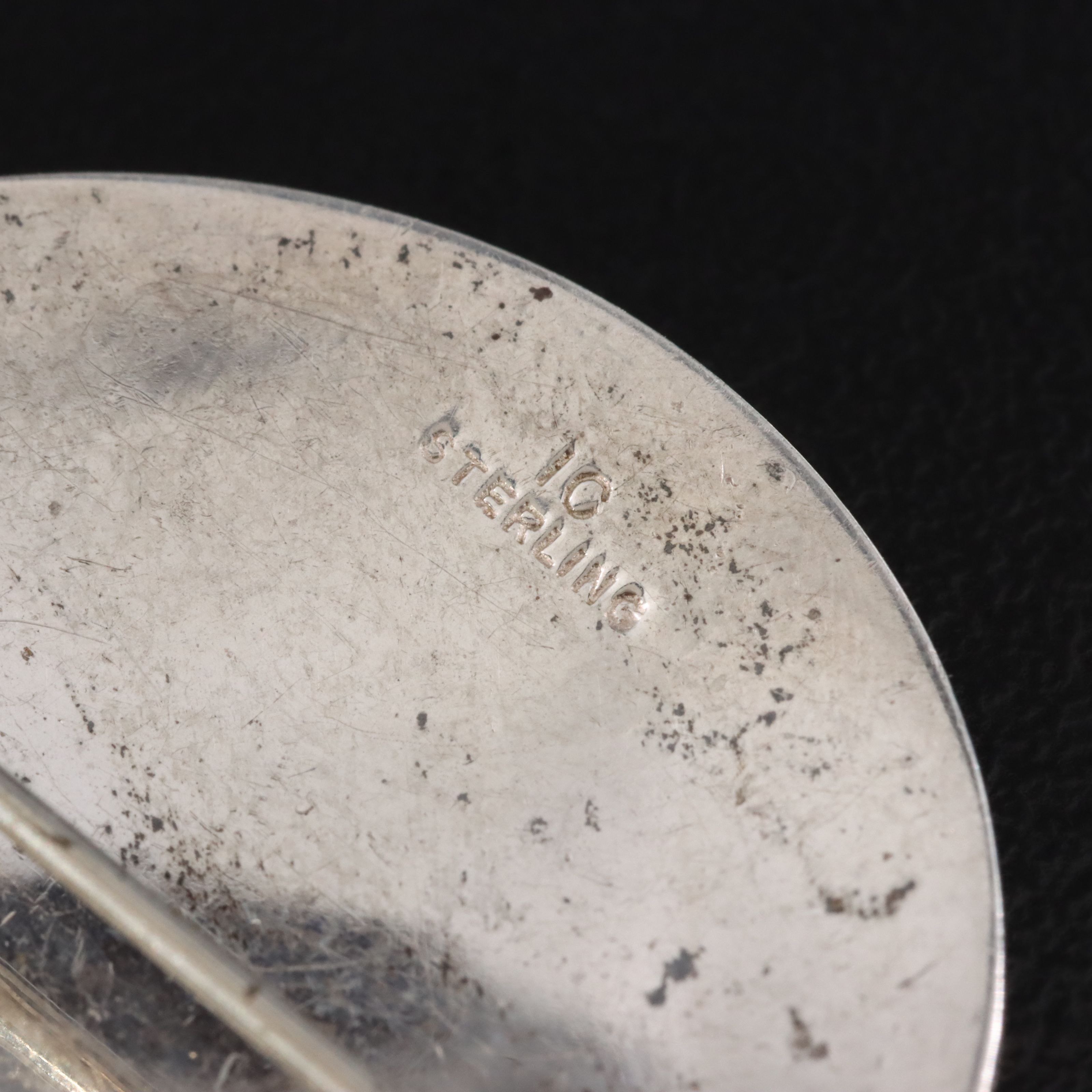 Sterling Monogram Brooch with Hammered Finish