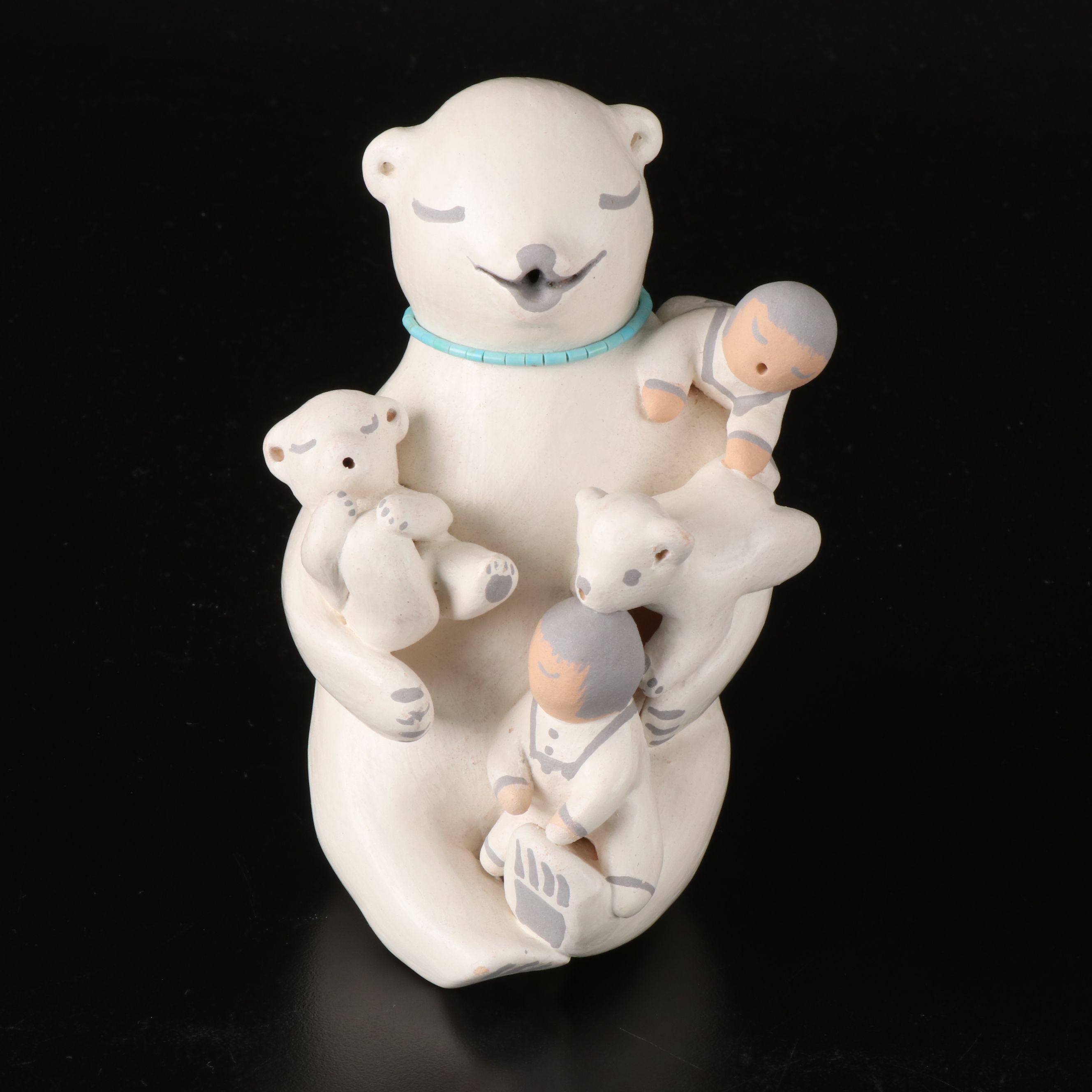 Stella Teller Isleta Pueblo Hand-Painted Polychrome Storyteller Figurine