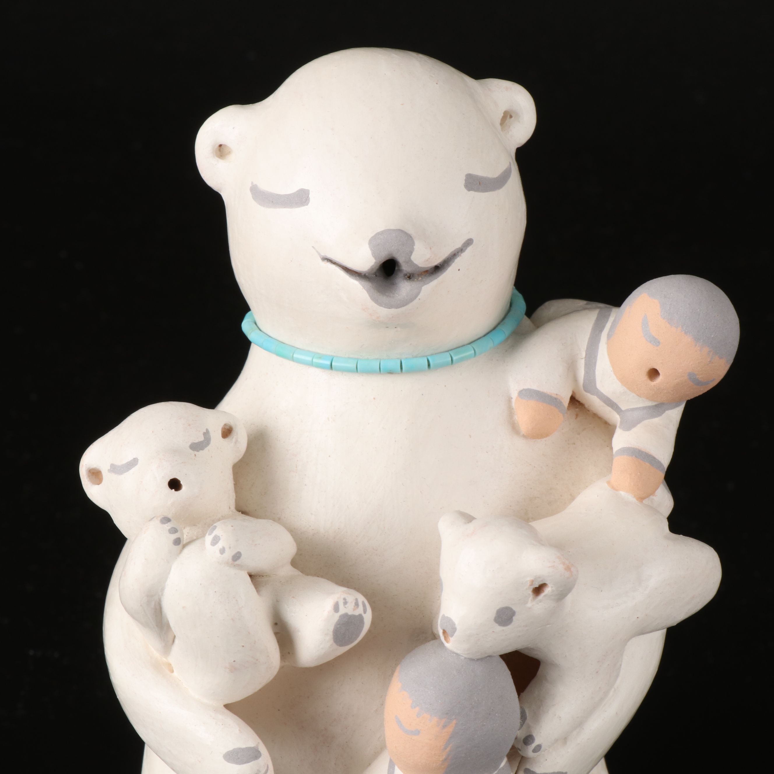 Stella Teller Isleta Pueblo Hand-Painted Polychrome Storyteller Figurine