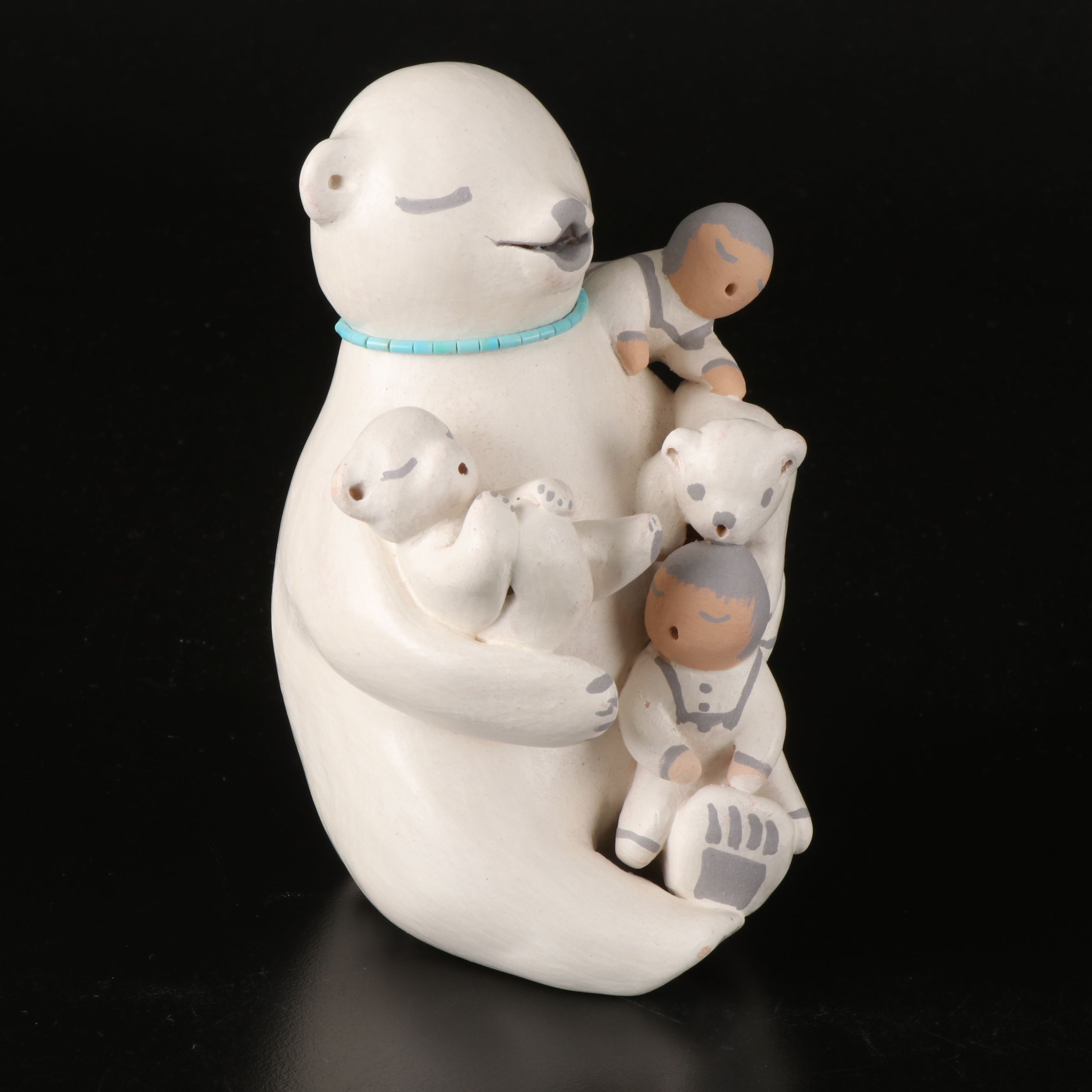 Stella Teller Isleta Pueblo Hand-Painted Polychrome Storyteller Figurine