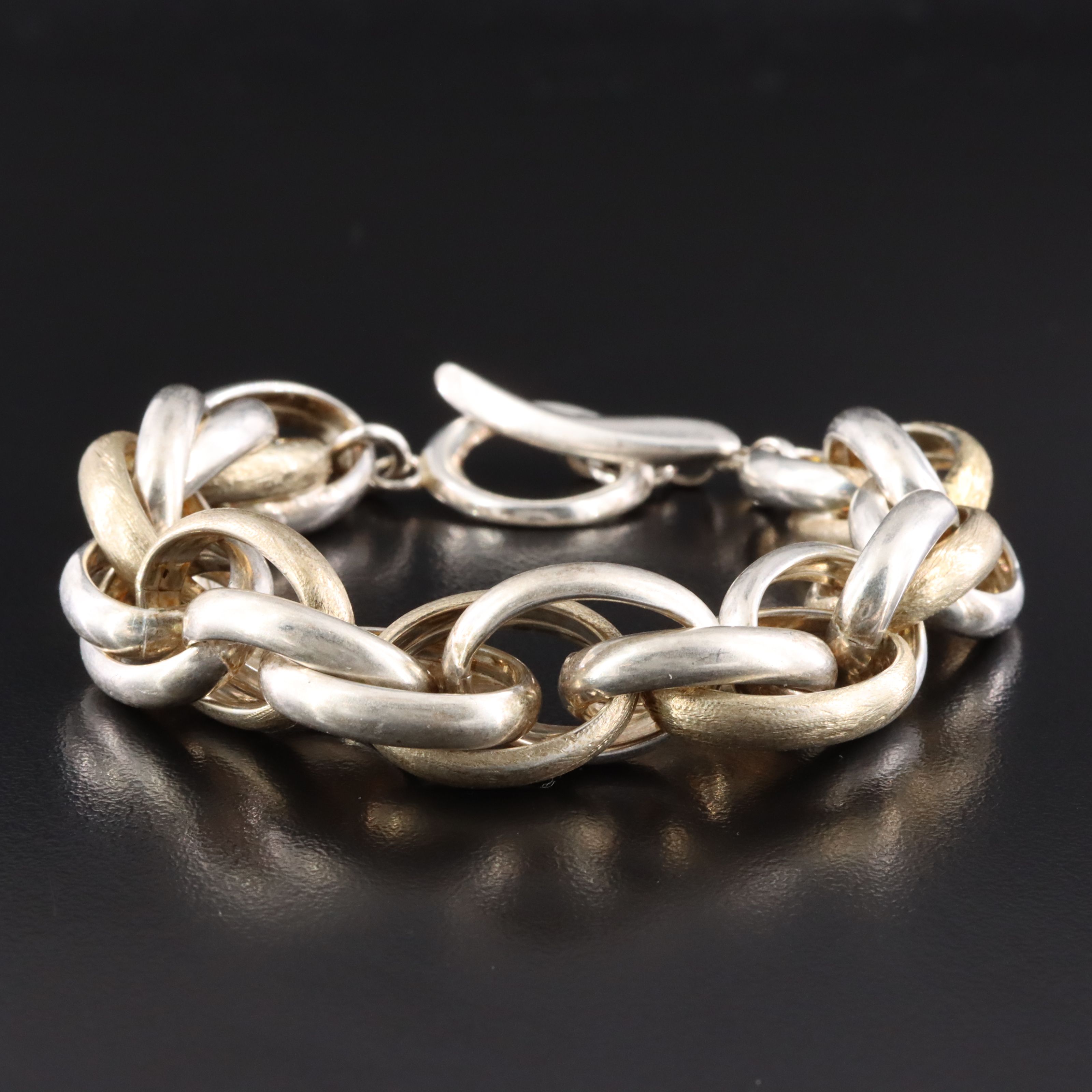 Italian Sterling Two-Tone Chain Bracelet
