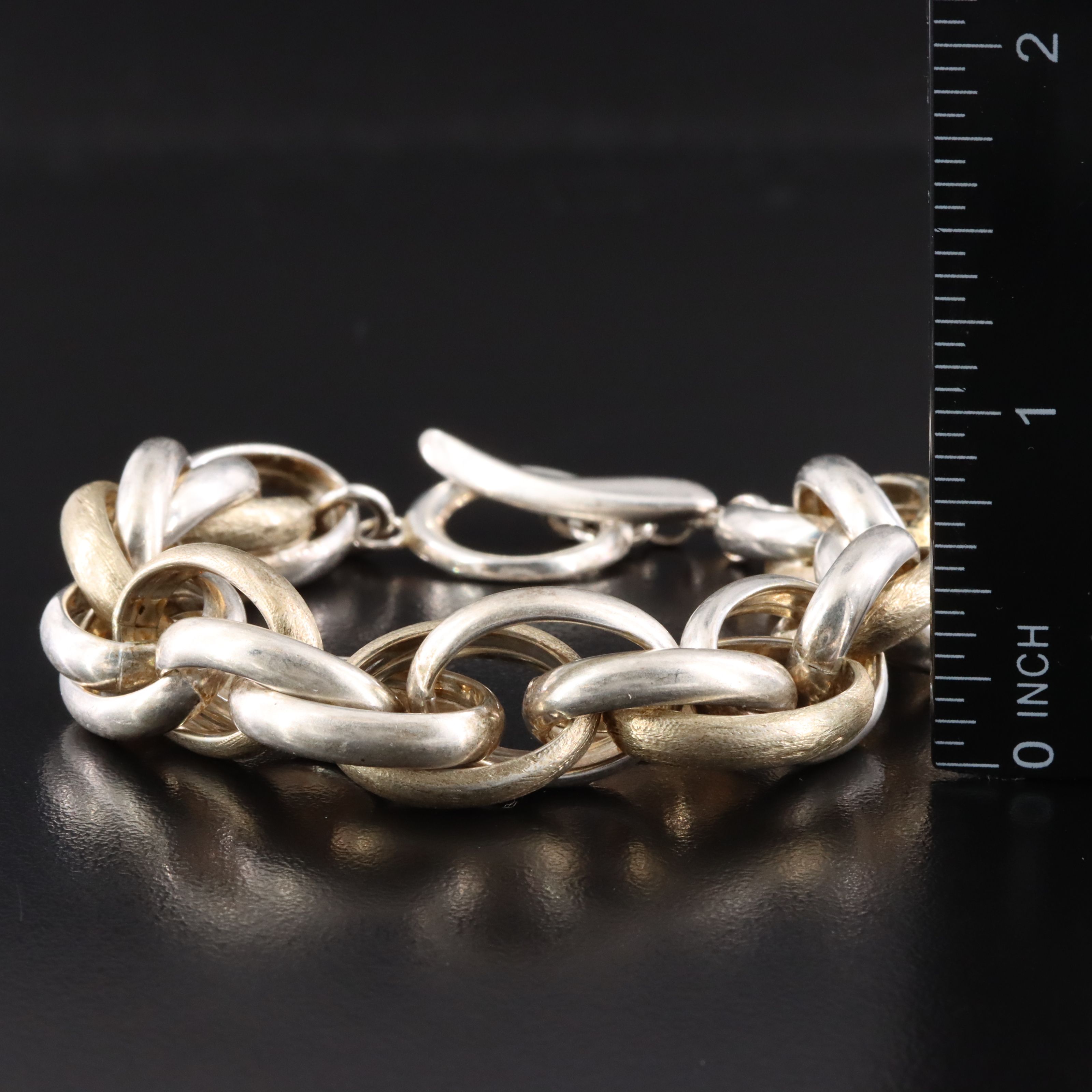 Italian Sterling Two-Tone Chain Bracelet