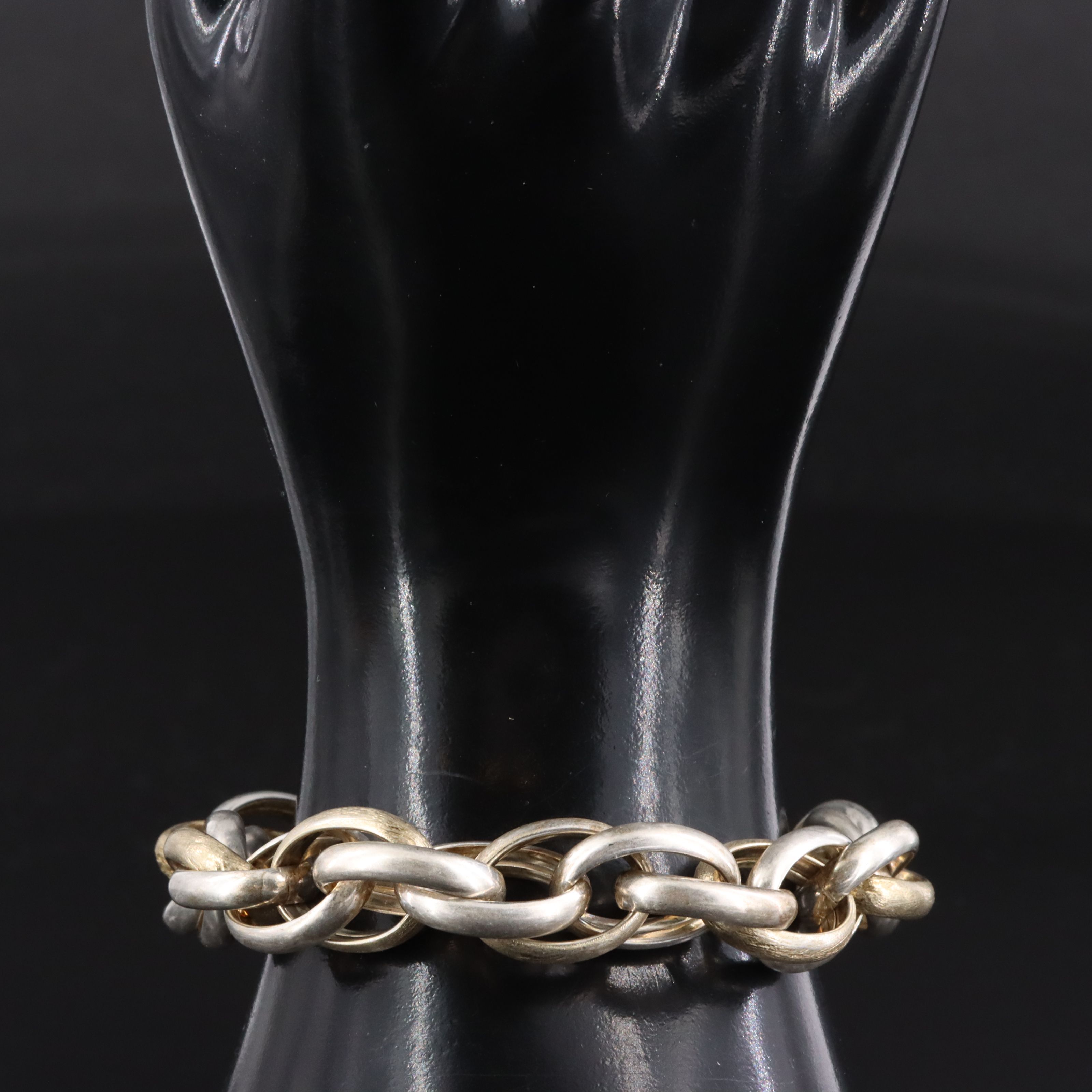 Italian Sterling Two-Tone Chain Bracelet