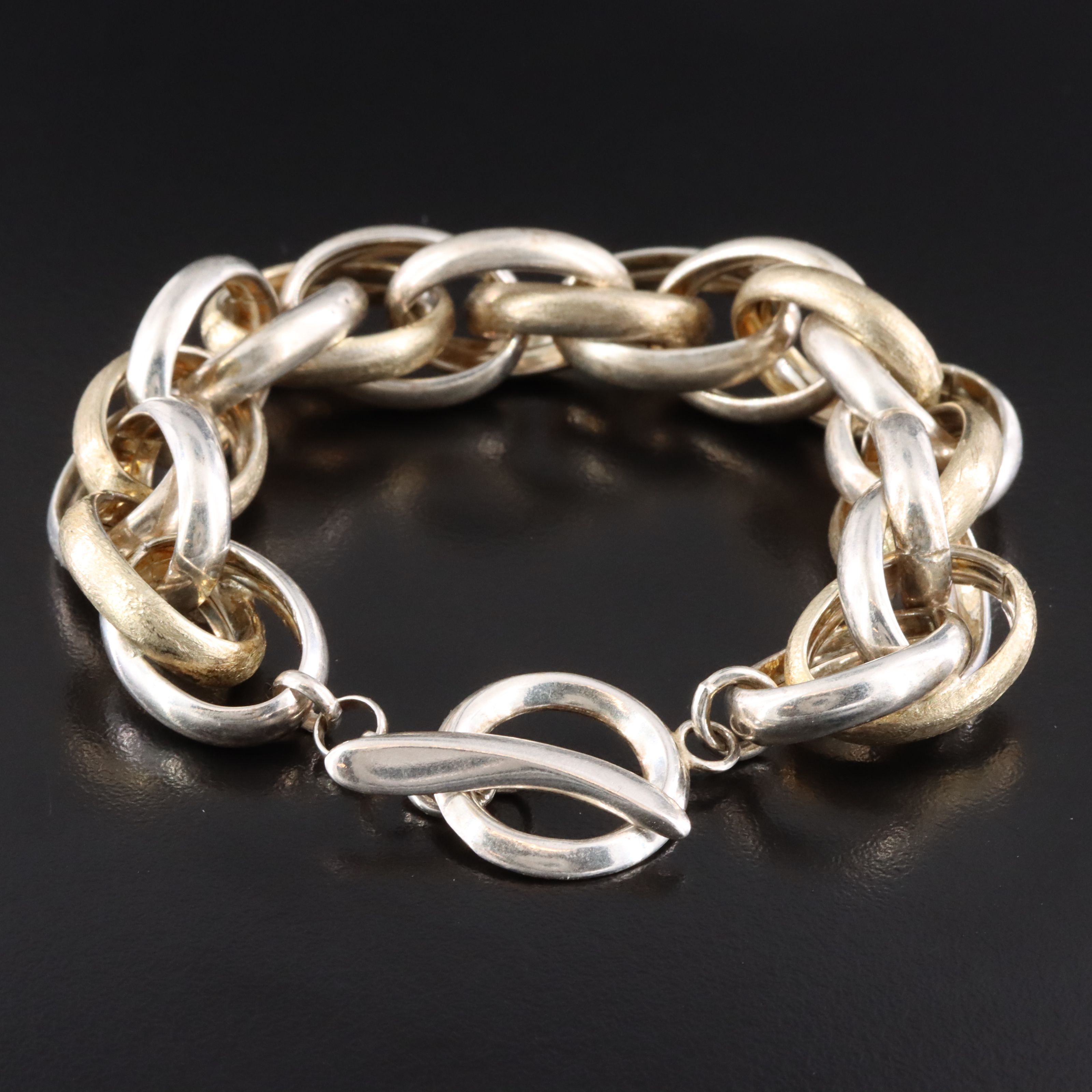 Italian Sterling Two-Tone Chain Bracelet