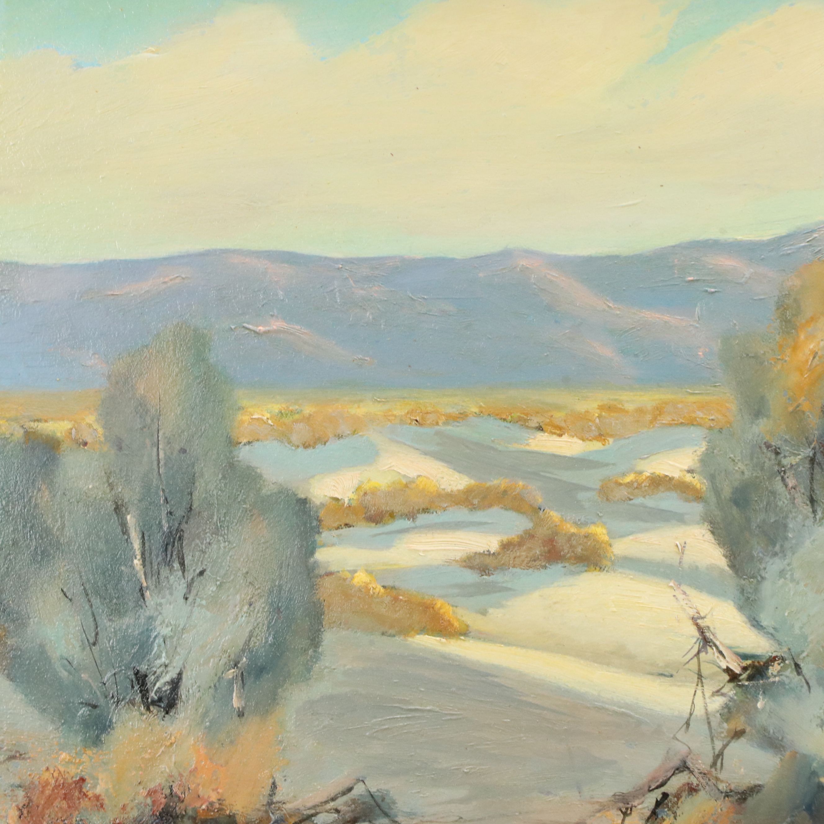 Fred Grayson Sayre Oil Painting of Desert Landscape, Early 20th Century