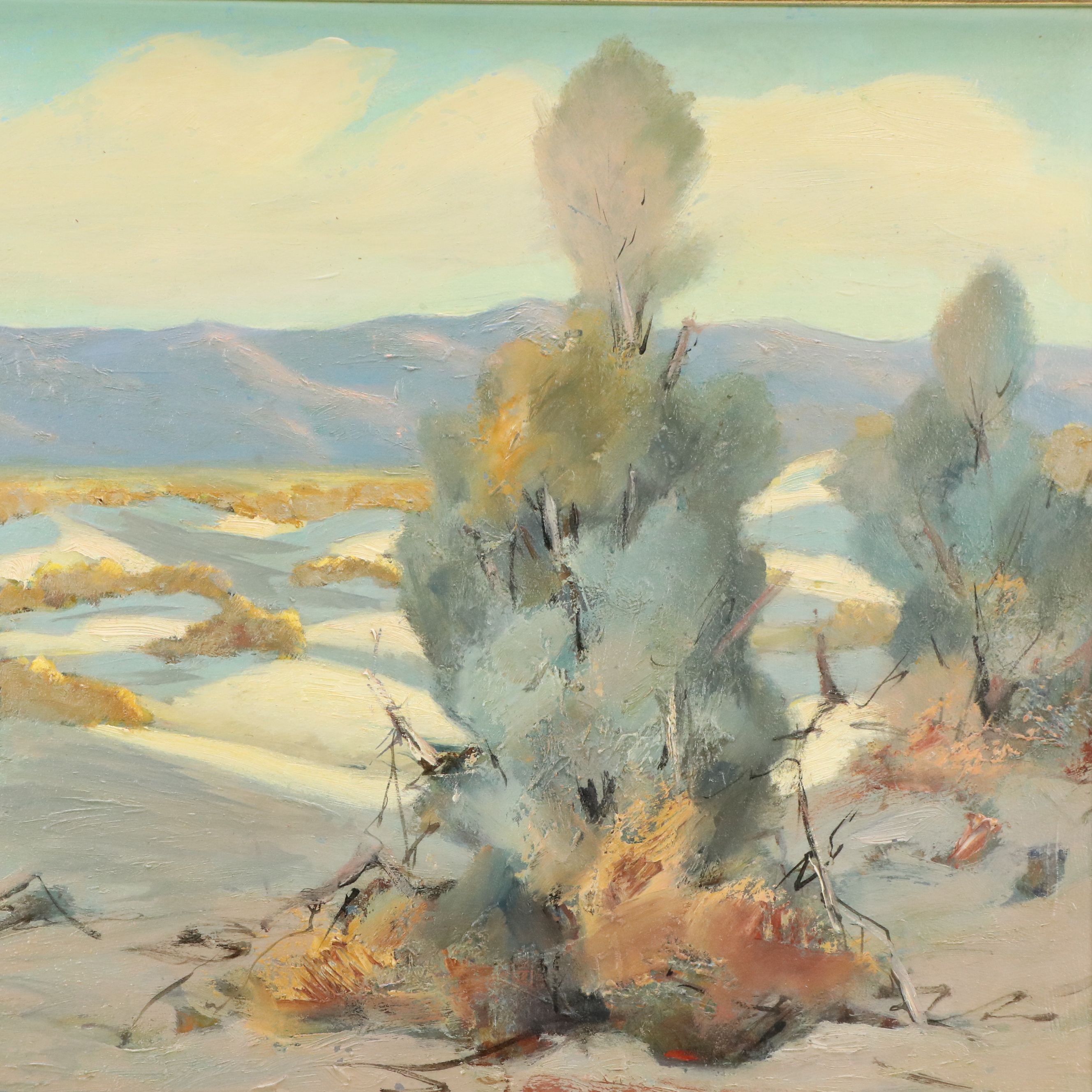 Fred Grayson Sayre Oil Painting of Desert Landscape, Early 20th Century