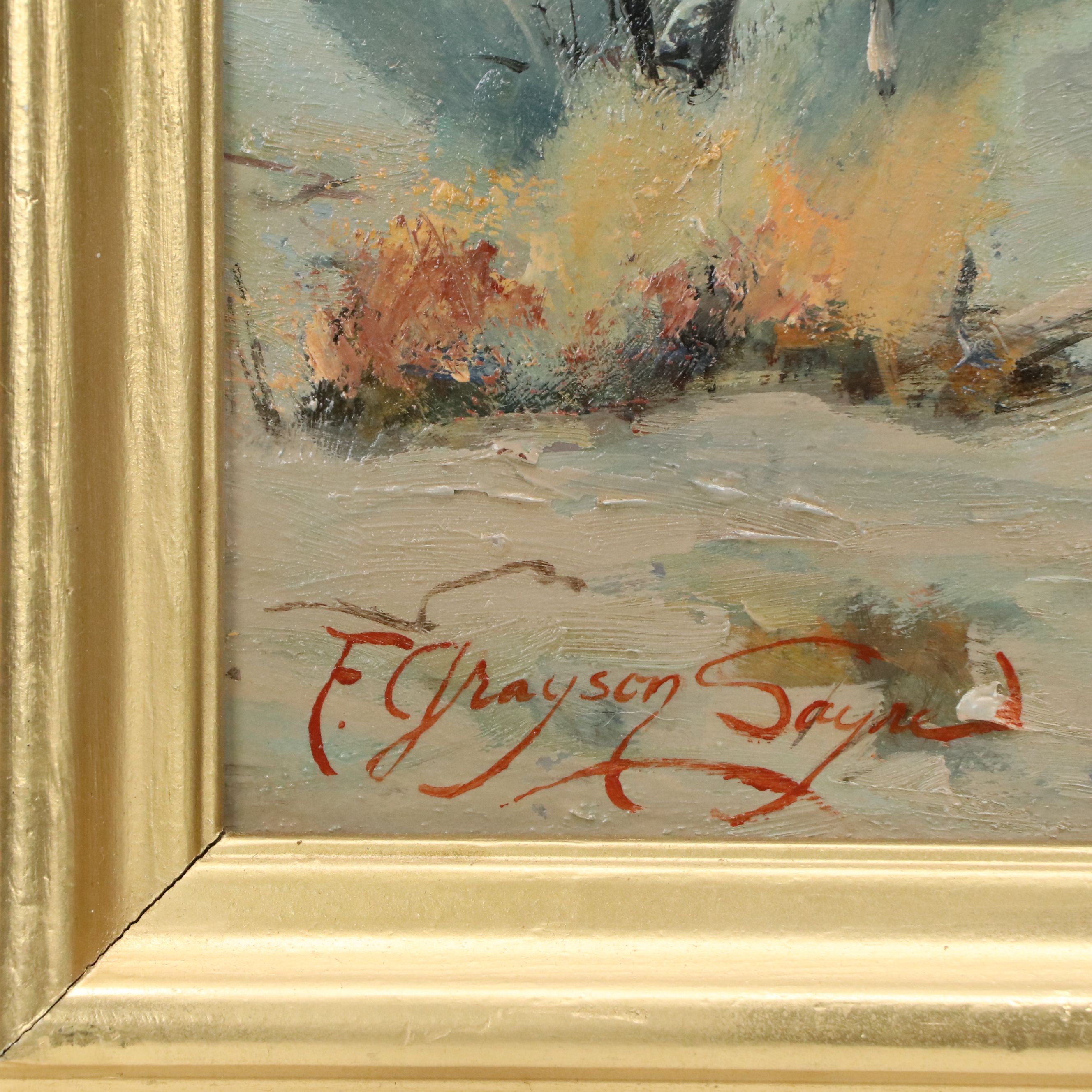 Fred Grayson Sayre Oil Painting of Desert Landscape, Early 20th Century