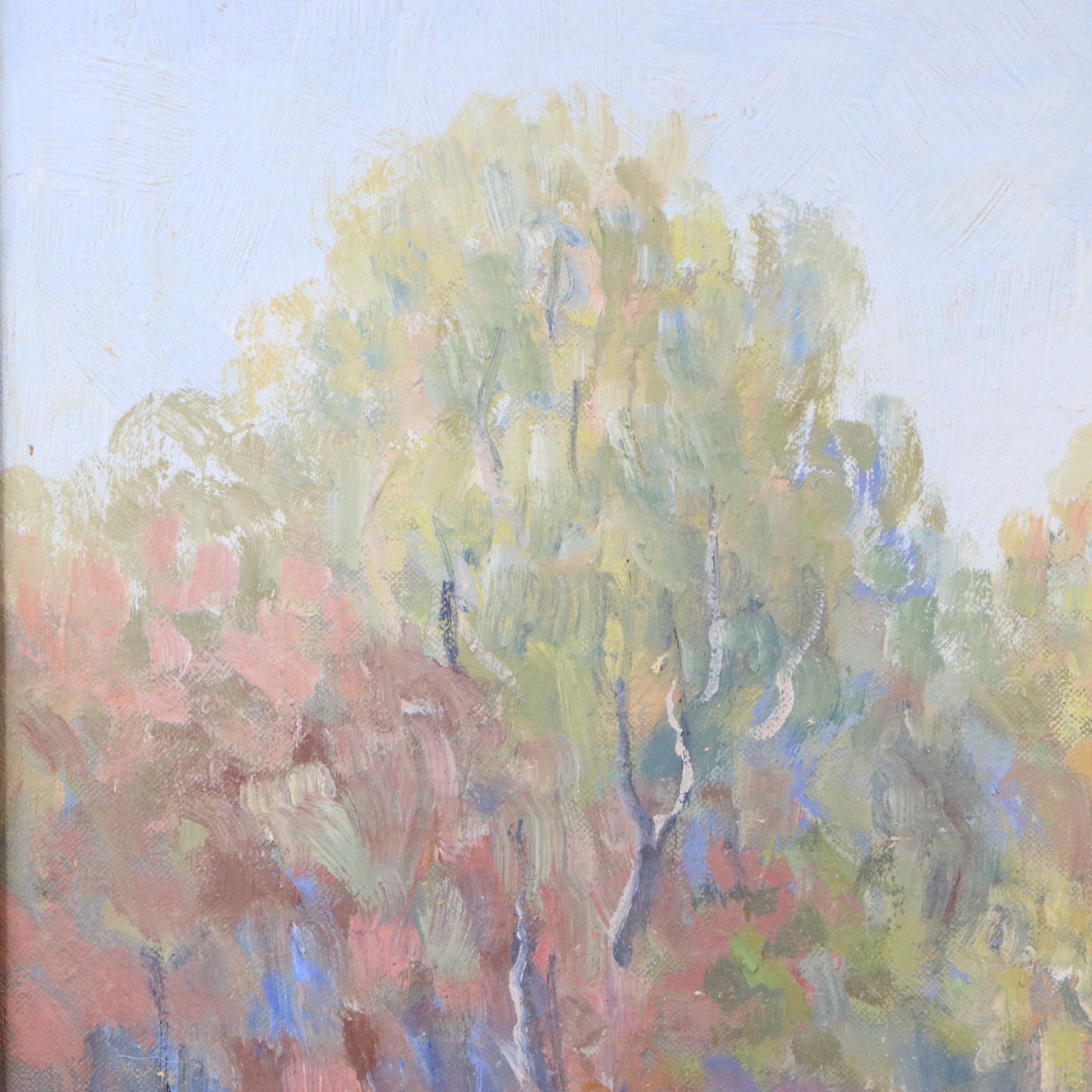 Oliver J. Corbett Oil Painting "Peerson Creek (Ford)," Early to Mid-20th Century