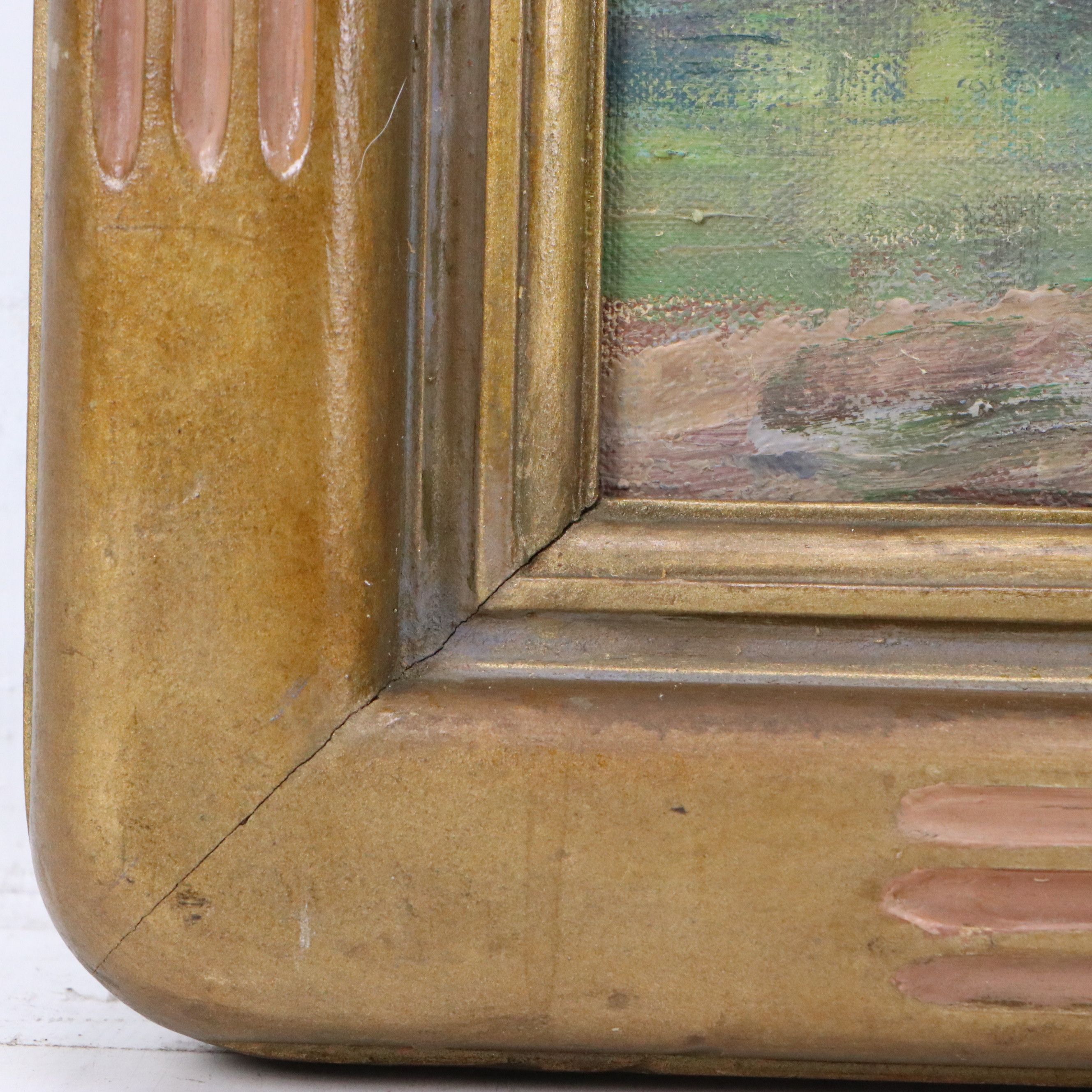 Oliver J. Corbett Oil Painting "Peerson Creek (Ford)," Early to Mid-20th Century