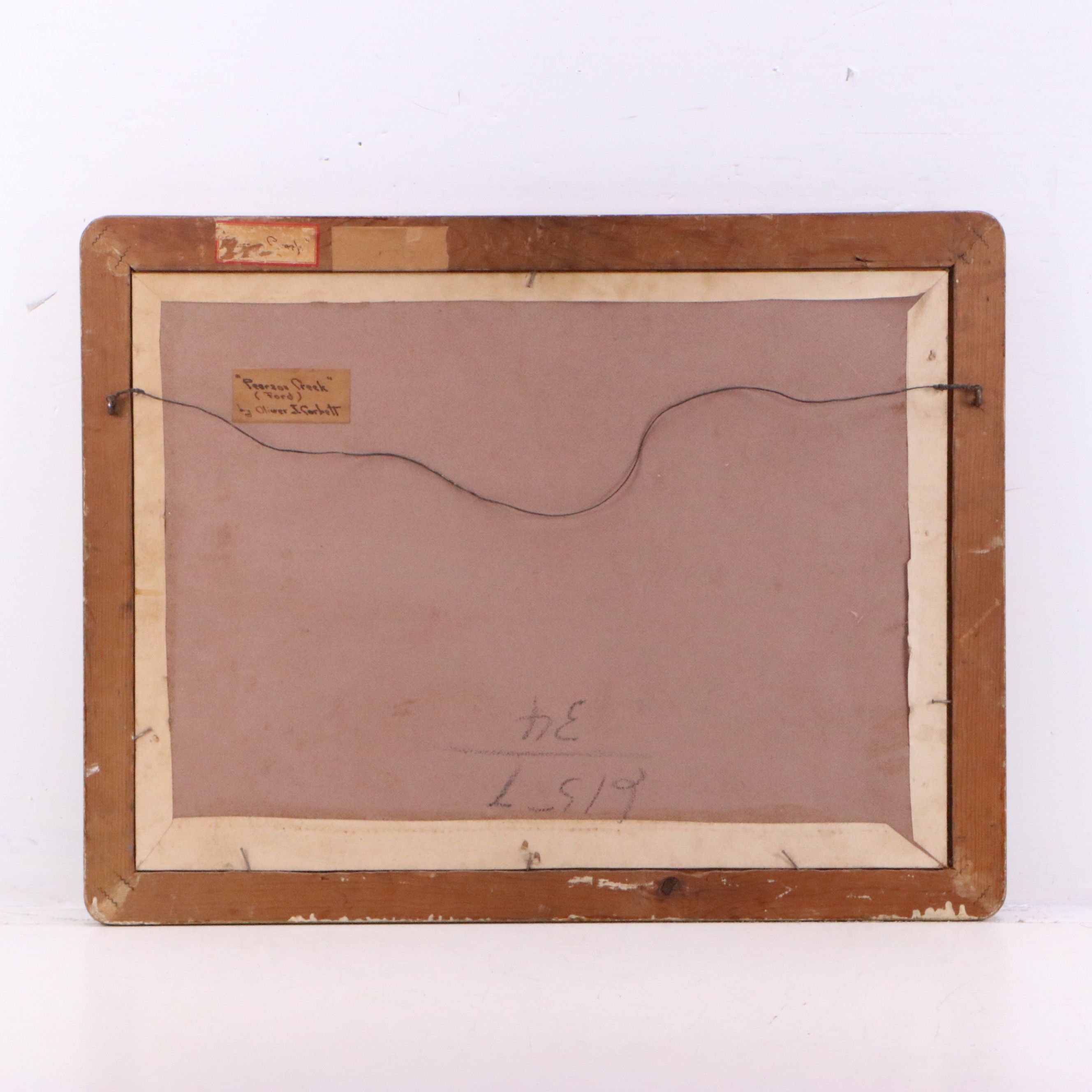 Oliver J. Corbett Oil Painting "Peerson Creek (Ford)," Early to Mid-20th Century