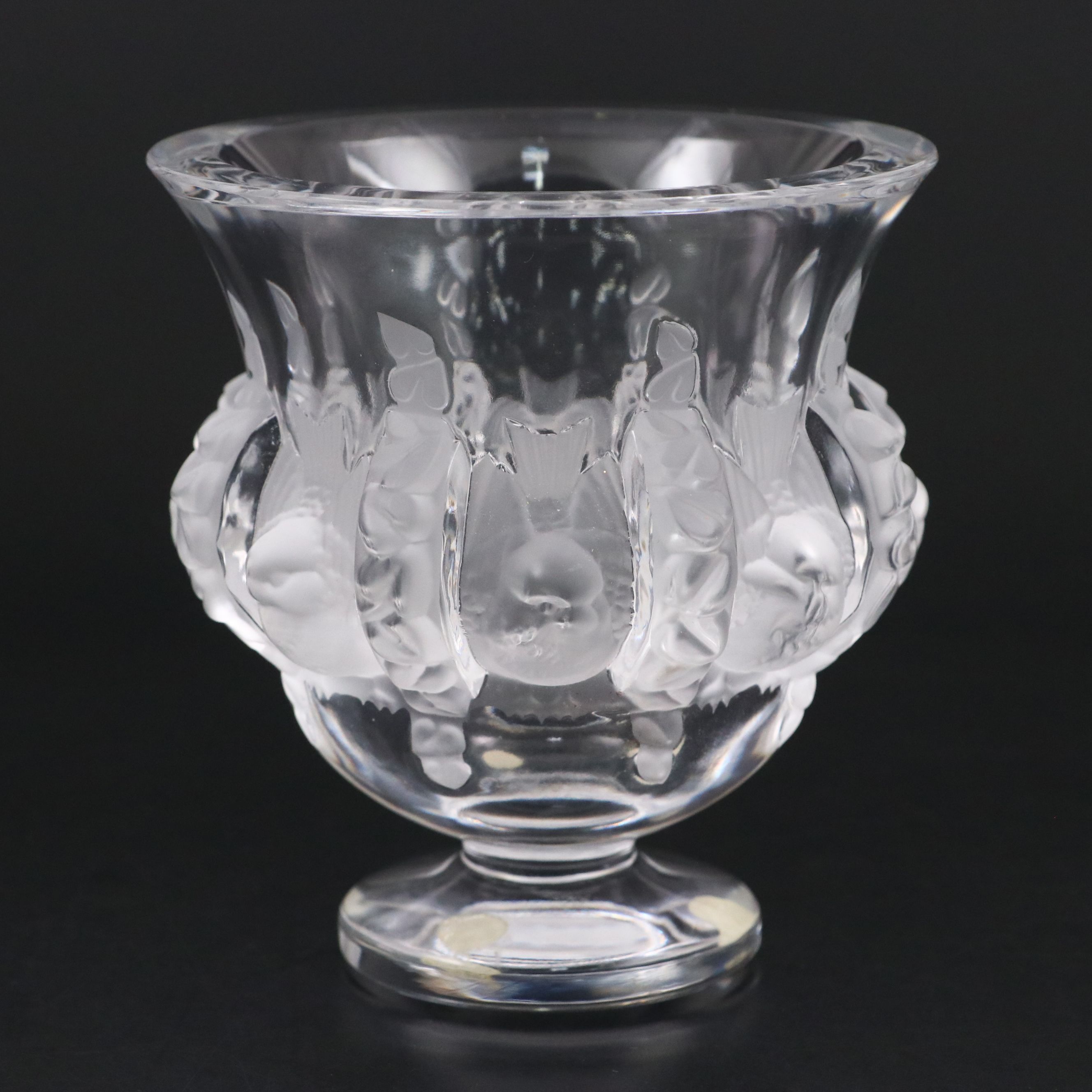 Lalique "Dampierre" Frosted and Clear Crystal Vase