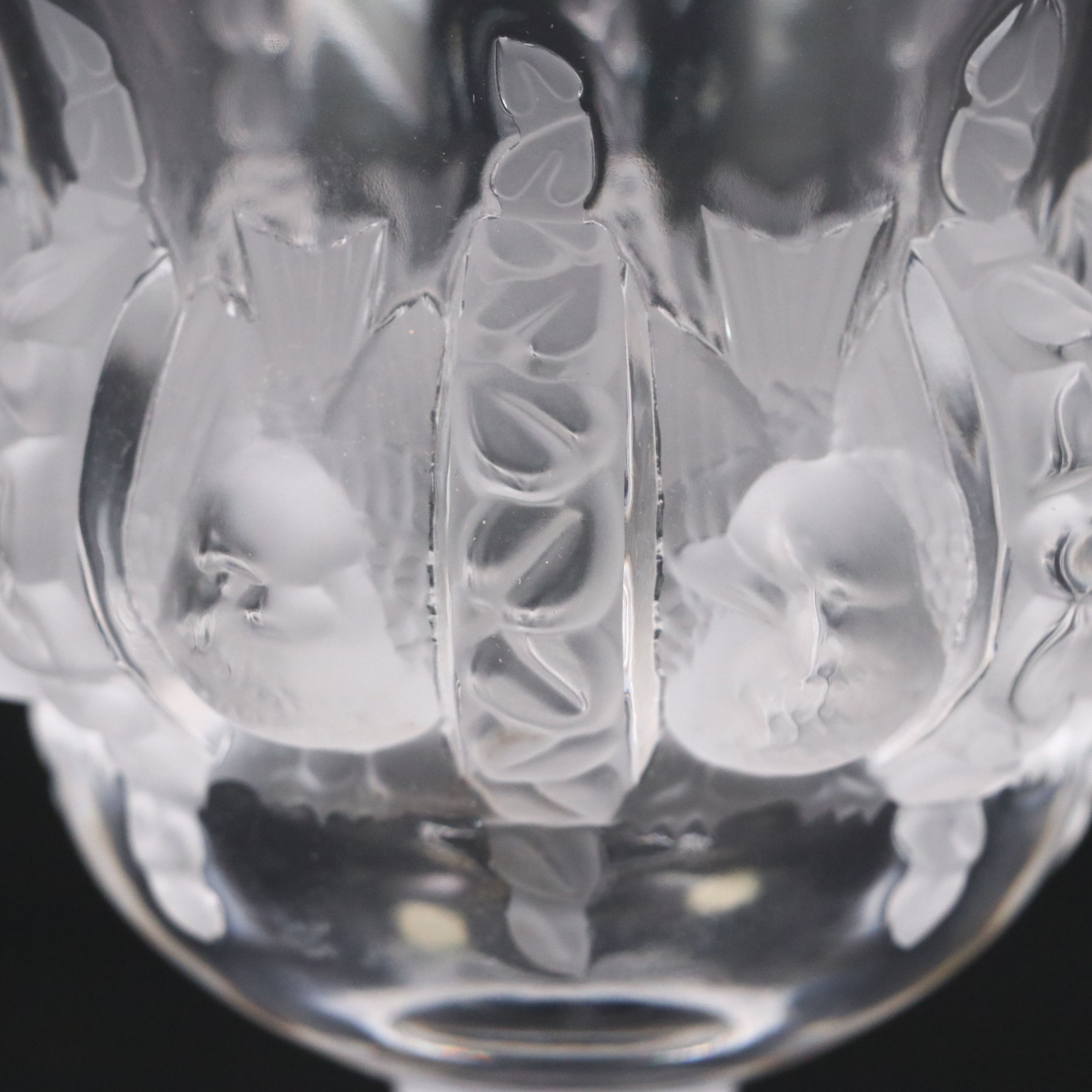 Lalique "Dampierre" Frosted and Clear Crystal Vase