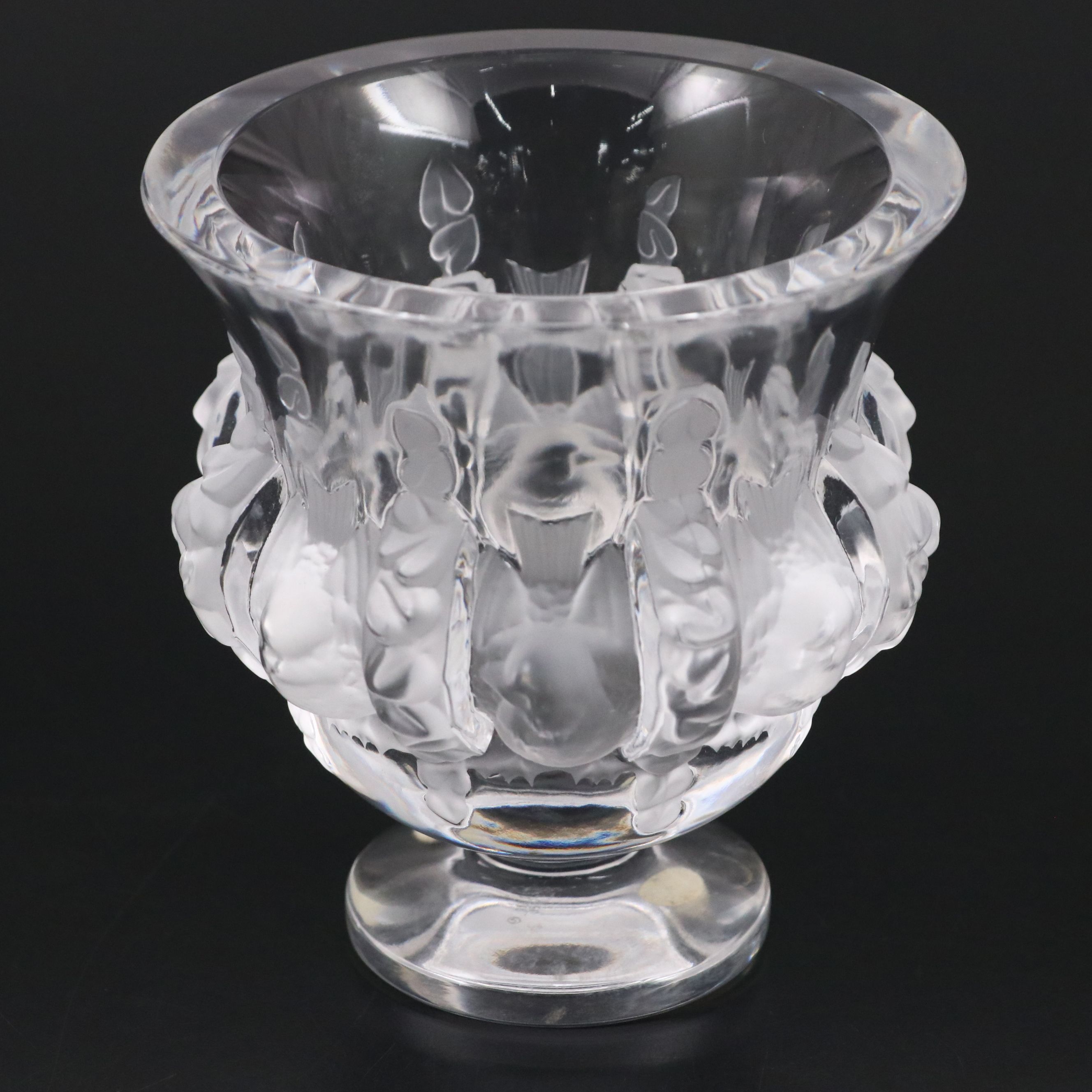 Lalique "Dampierre" Frosted and Clear Crystal Vase