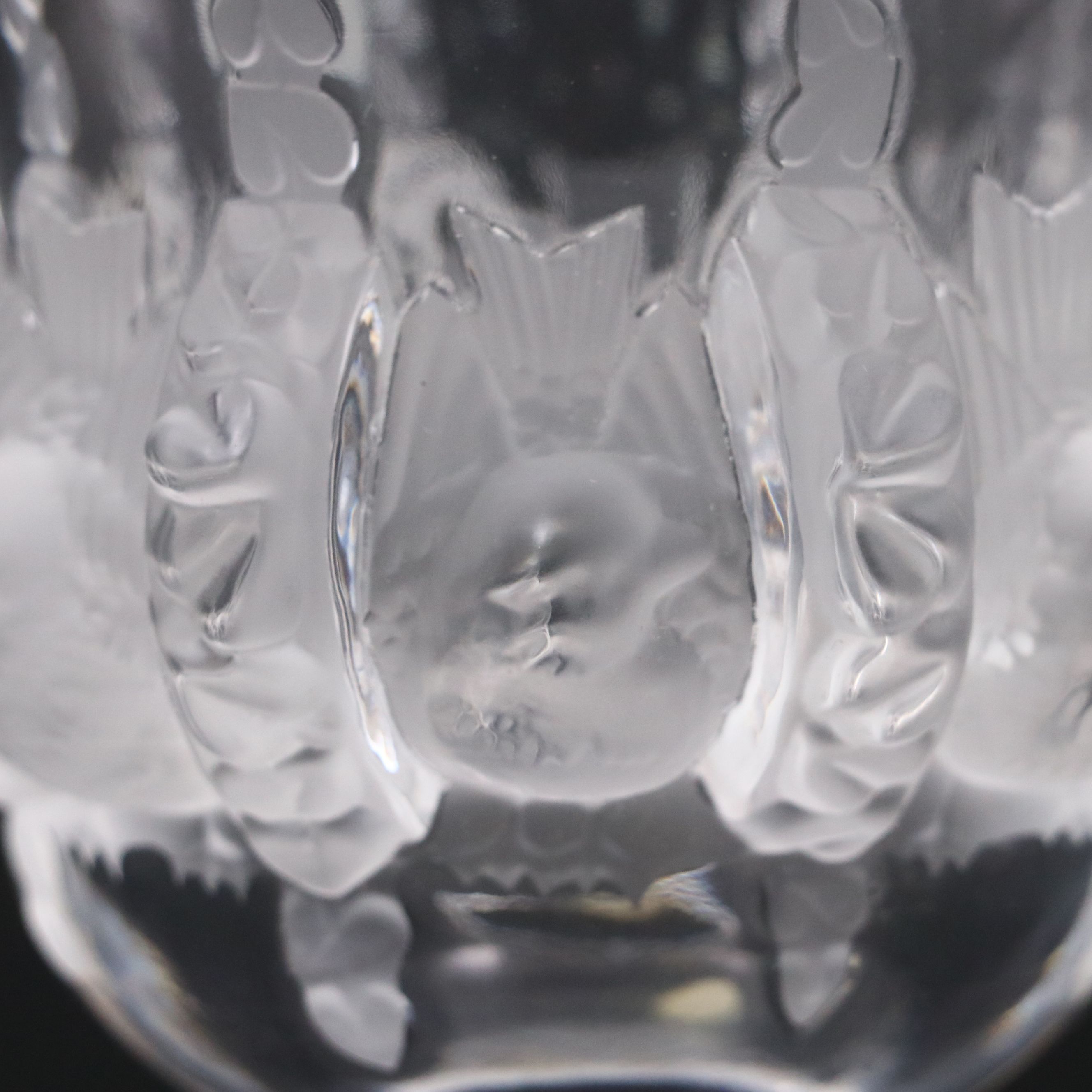 Lalique "Dampierre" Frosted and Clear Crystal Vase