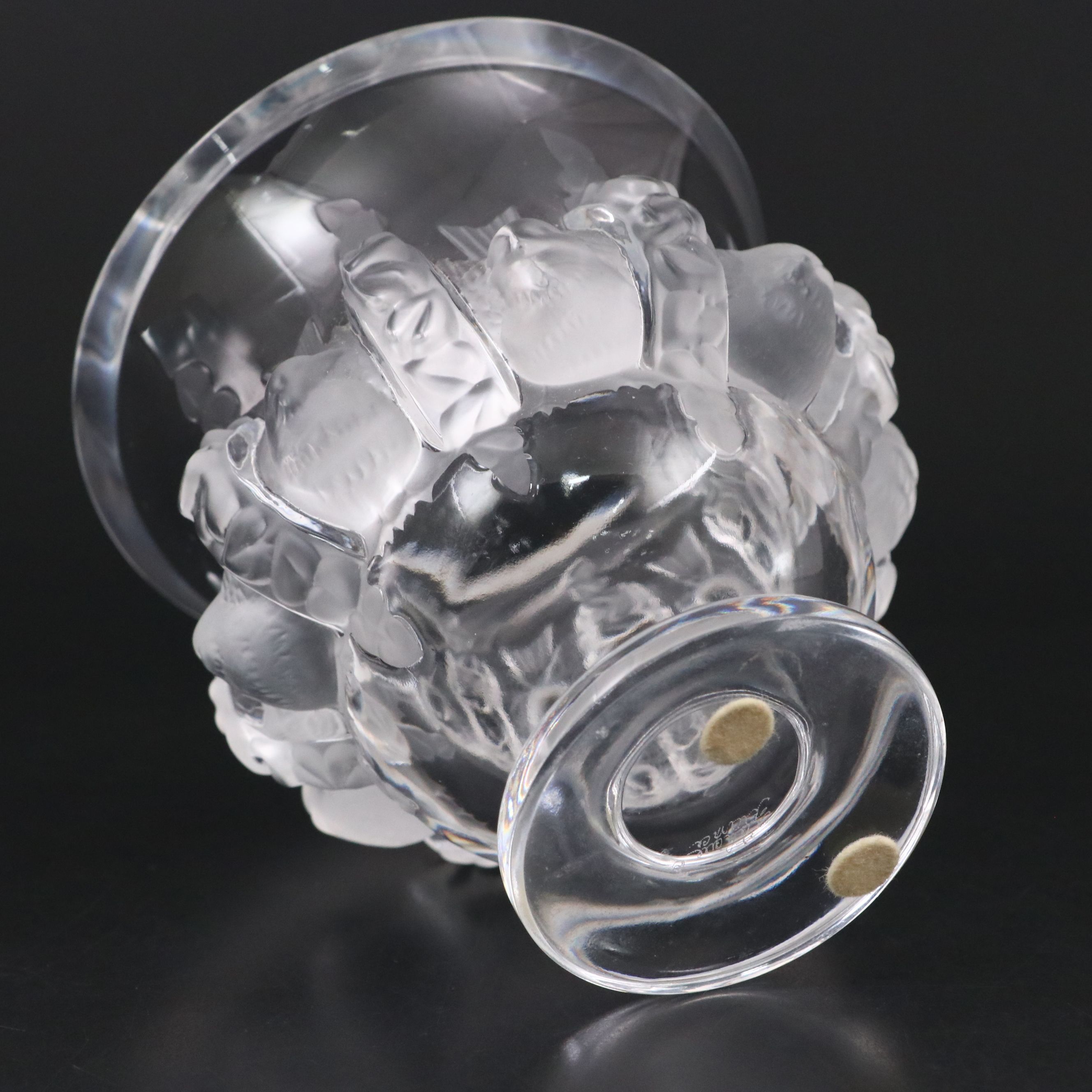 Lalique "Dampierre" Frosted and Clear Crystal Vase