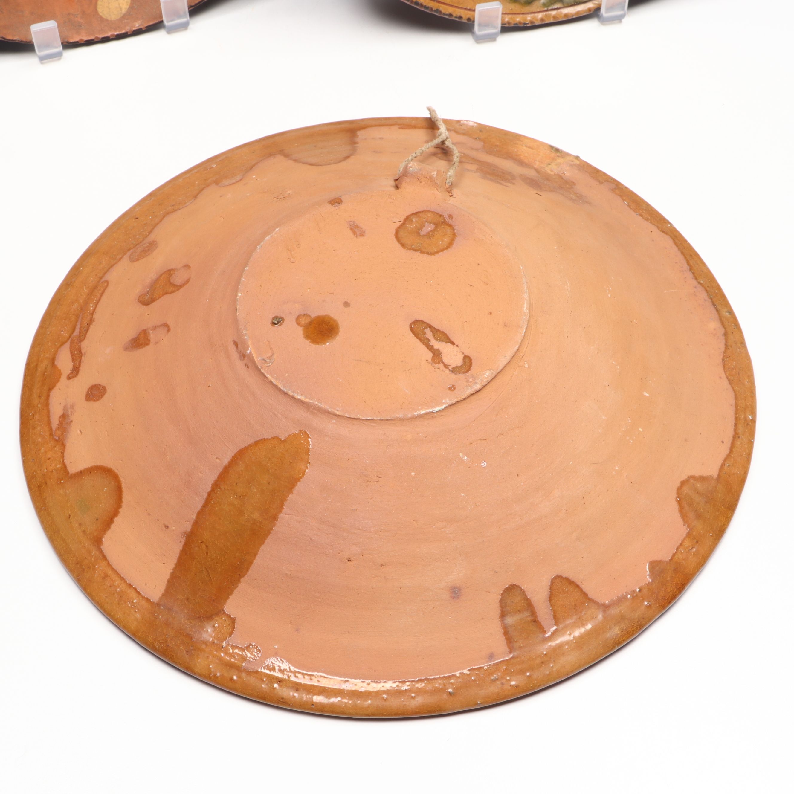 Mary Spellmire Shooner with Other American Slip Decorated Redware Chargers