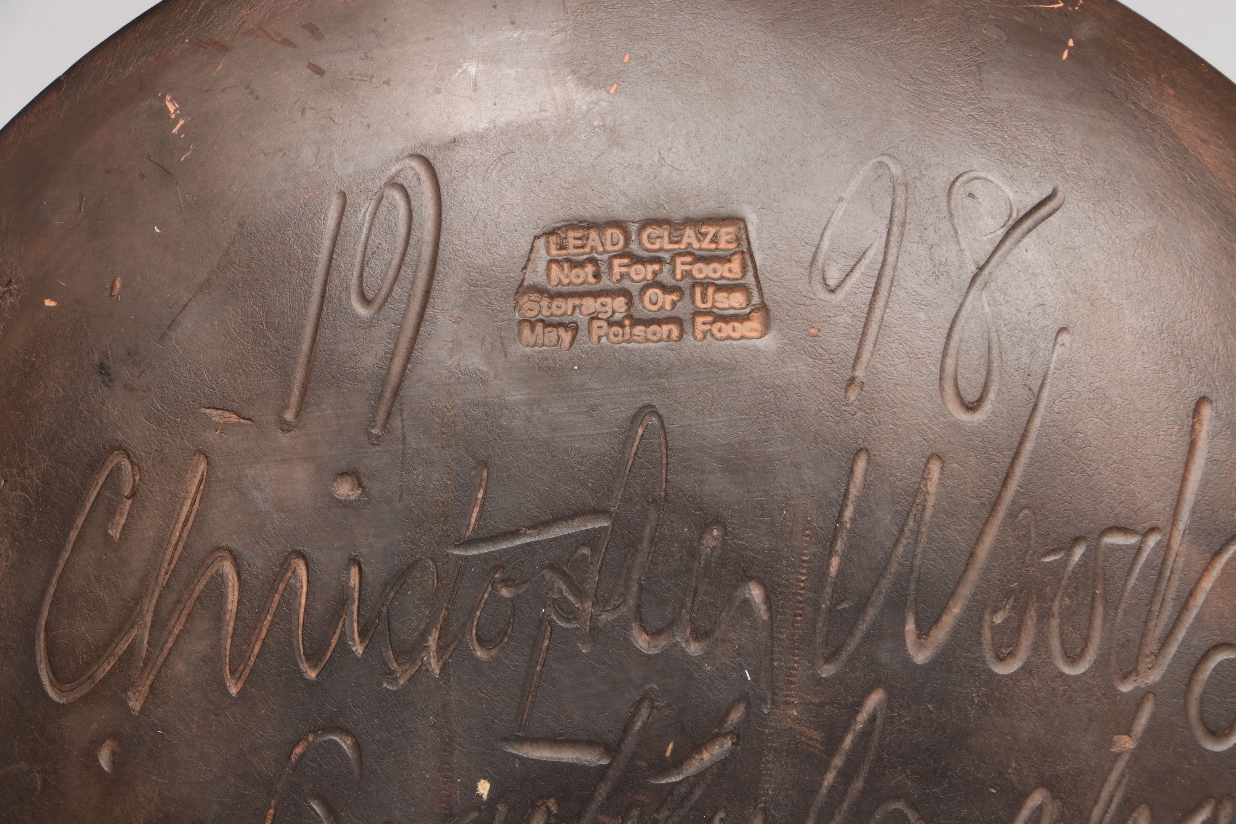 Mary Spellmire Shooner with Other American Slip Decorated Redware Chargers