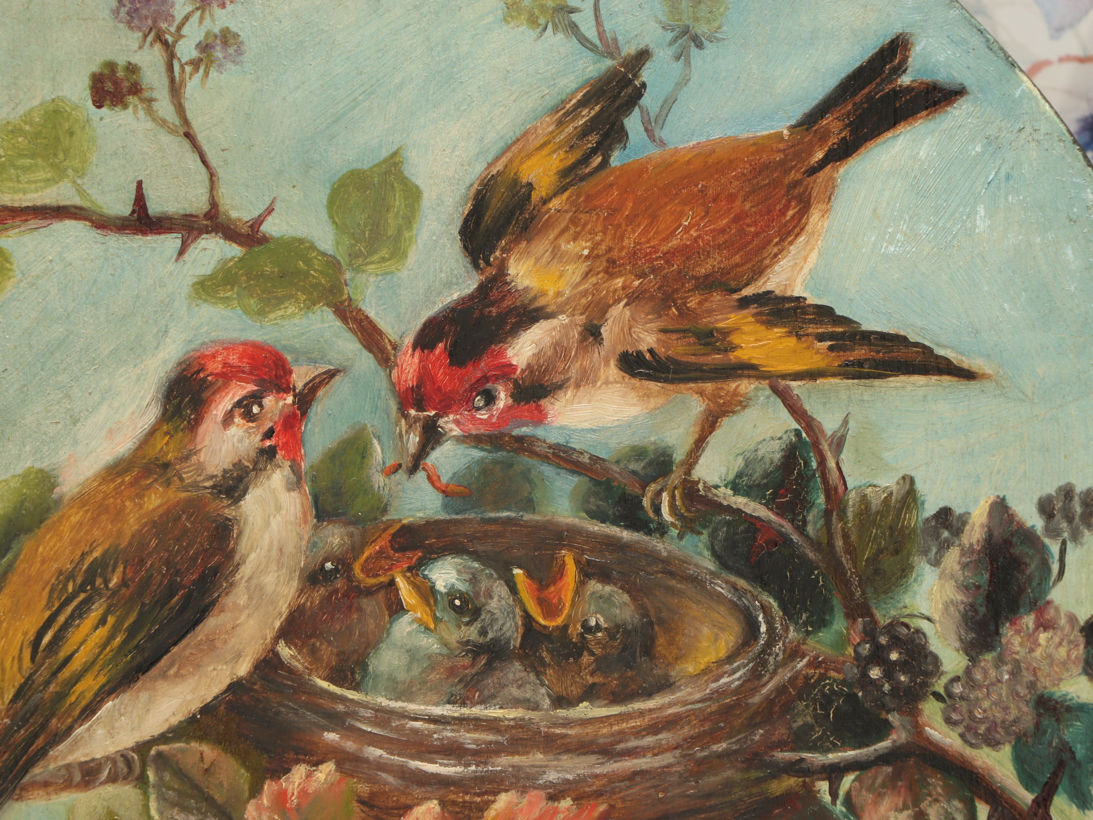 Hand-Painted Nesting Goldfinch Plaques with Ceramic Bunny and More Décor