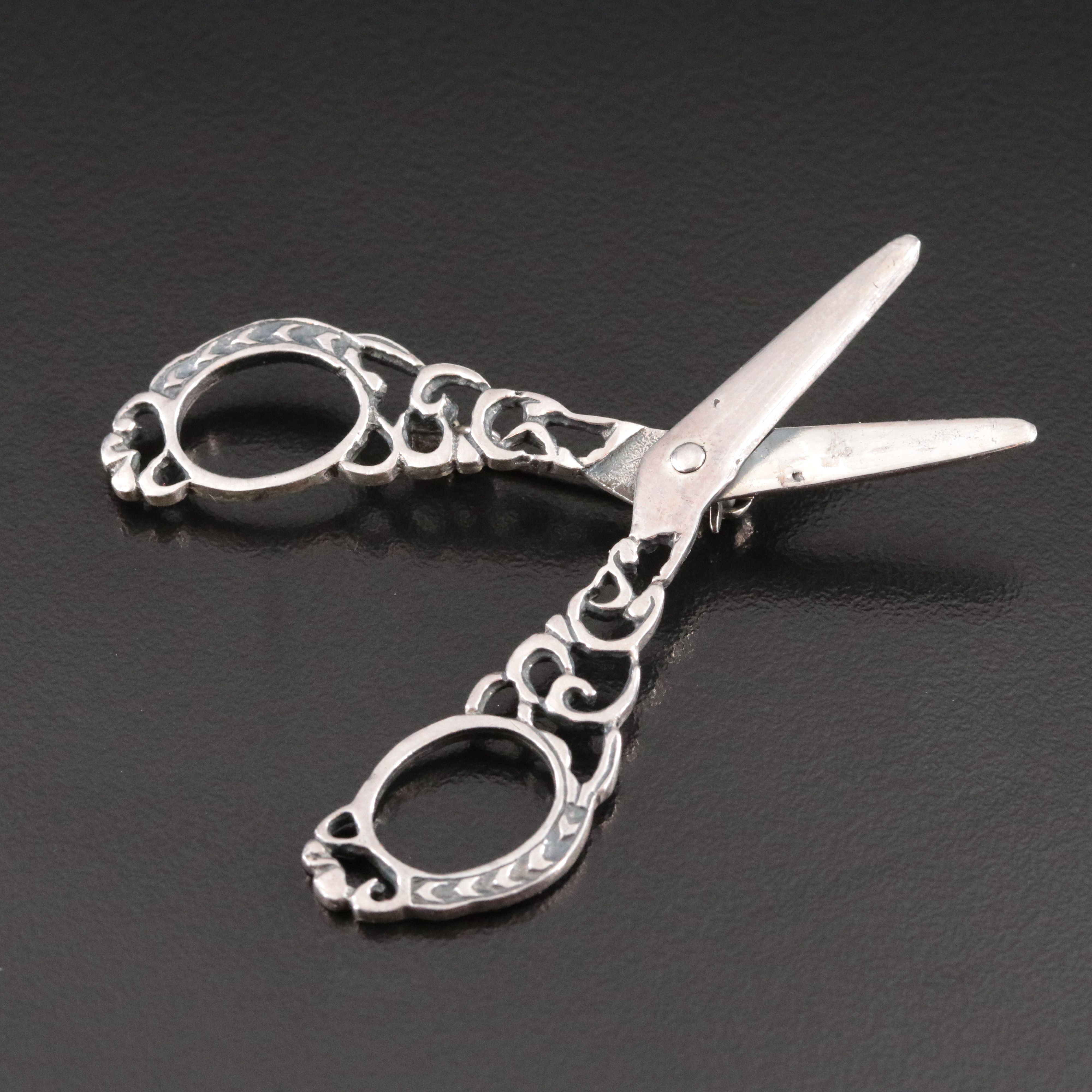 Sterling Articulated Shear Brooch