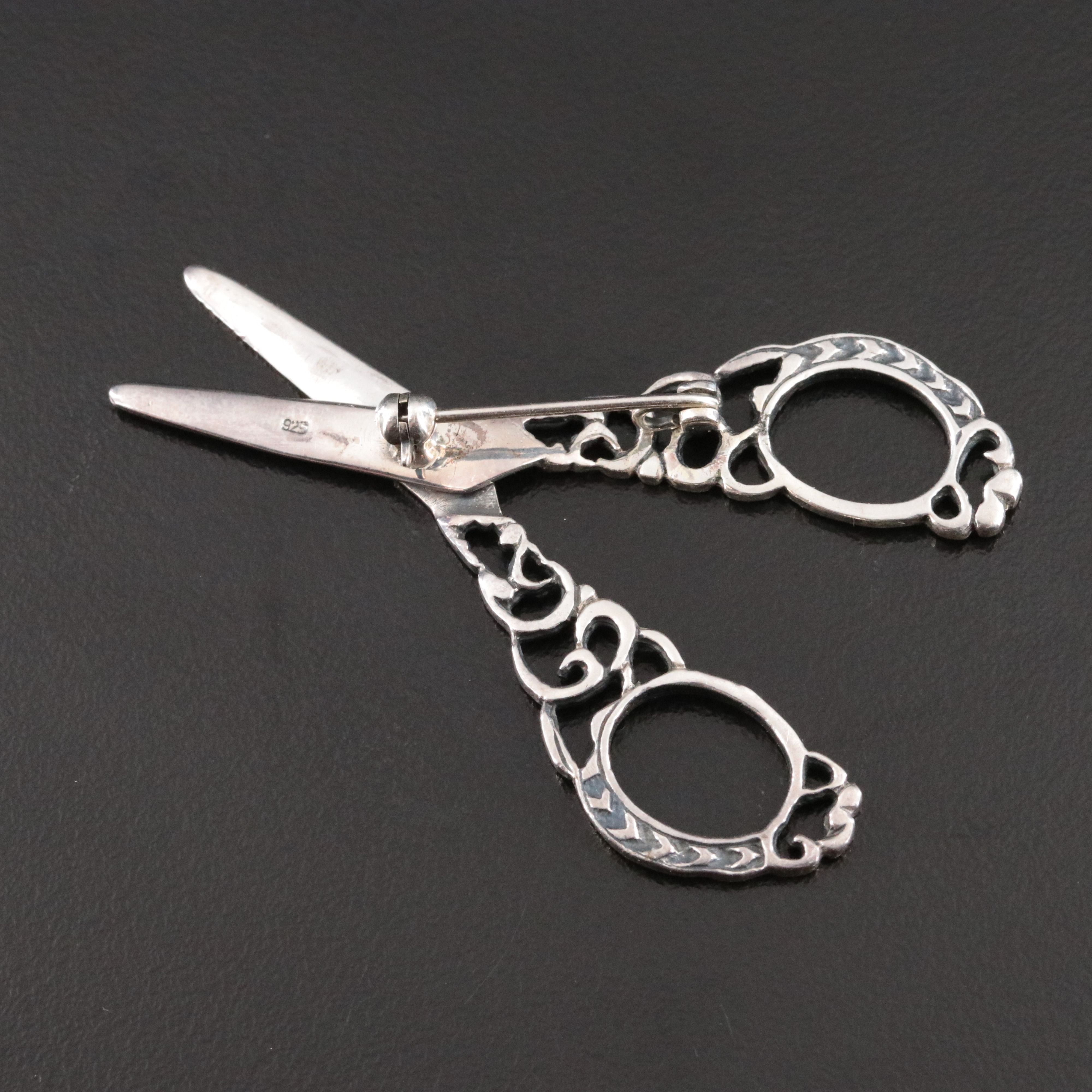 Sterling Articulated Shear Brooch