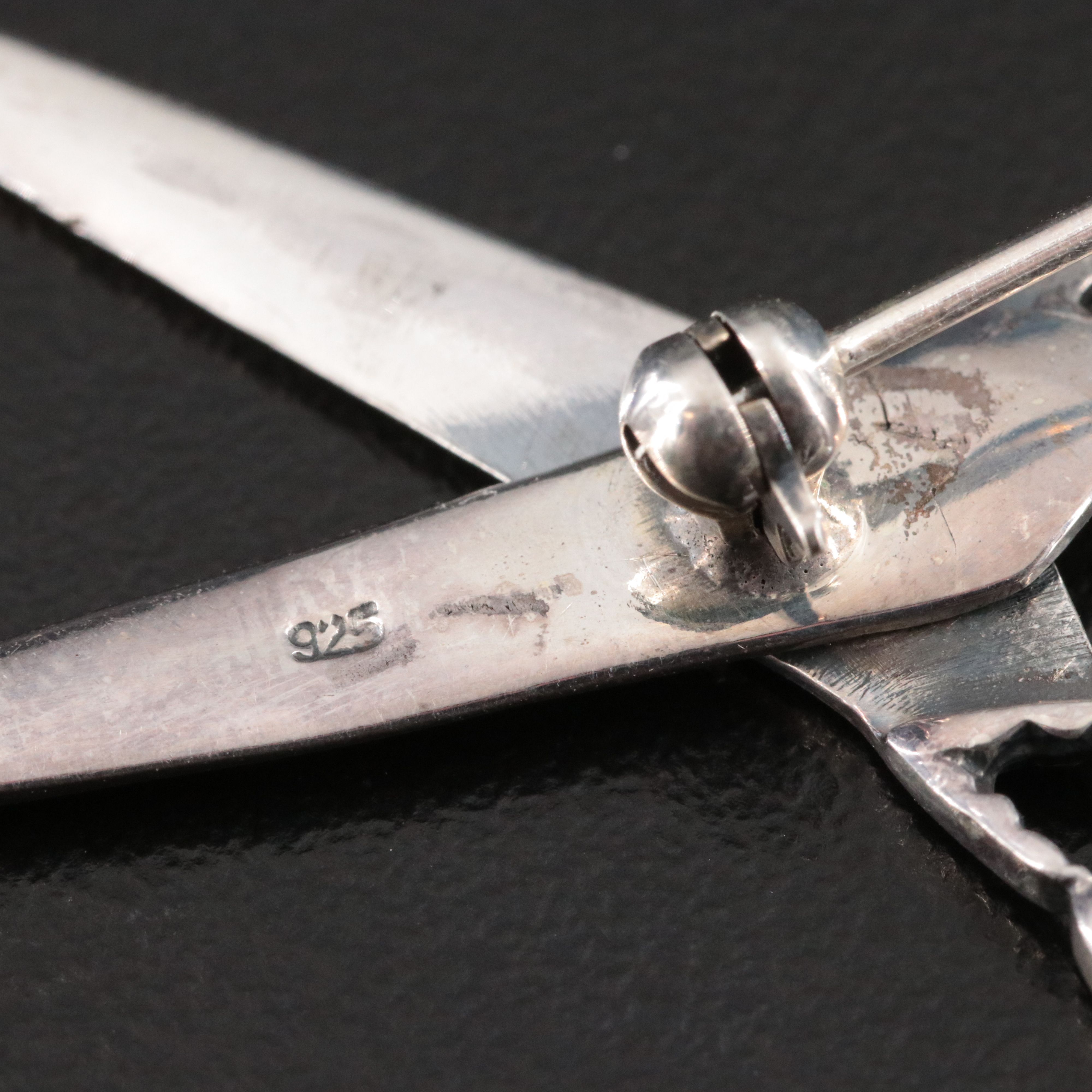 Sterling Articulated Shear Brooch