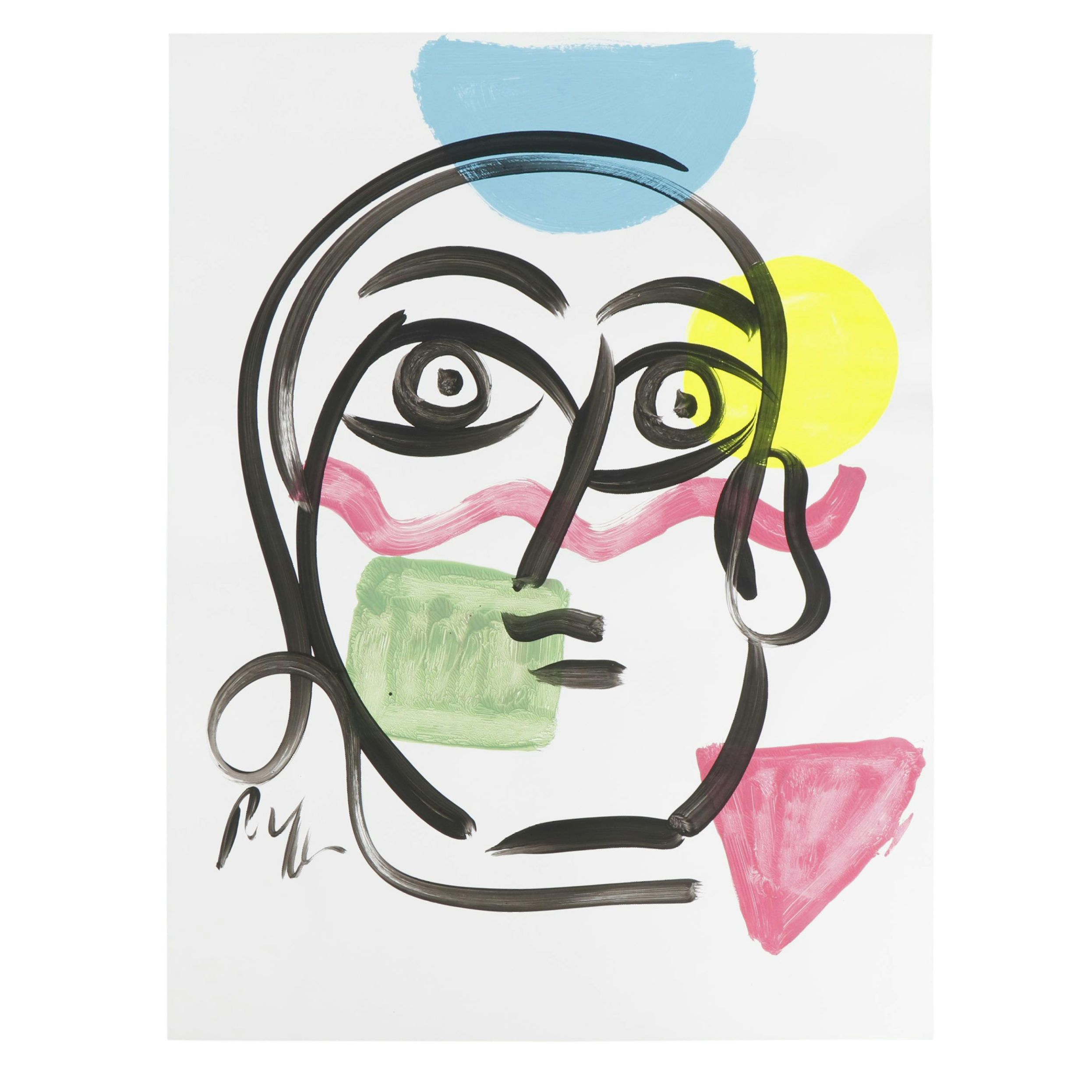 Peter Keil Abstract Portrait Composition Acrylic Painting