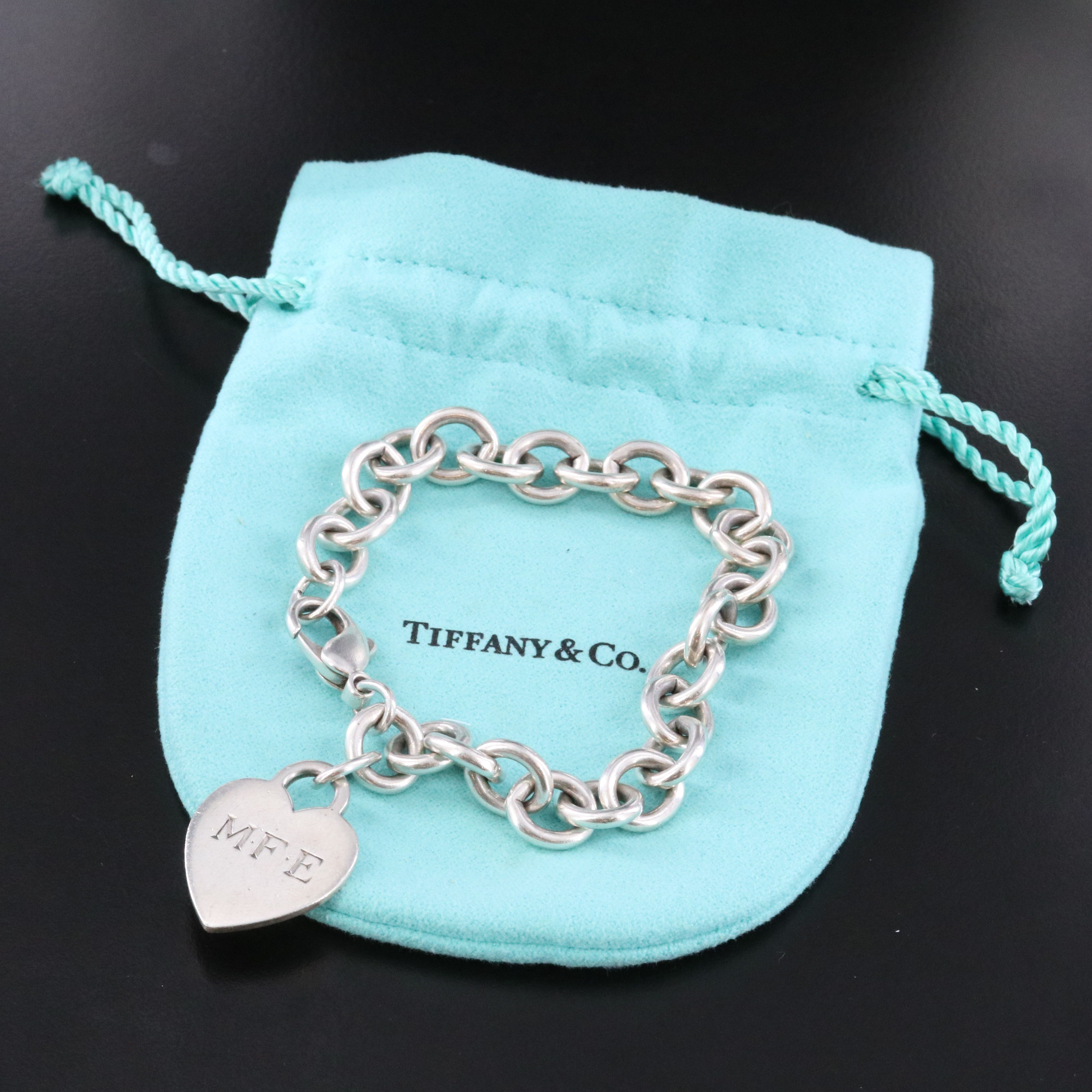 Tiffany & Co. Sterling Heart Tag Charm Bracelet