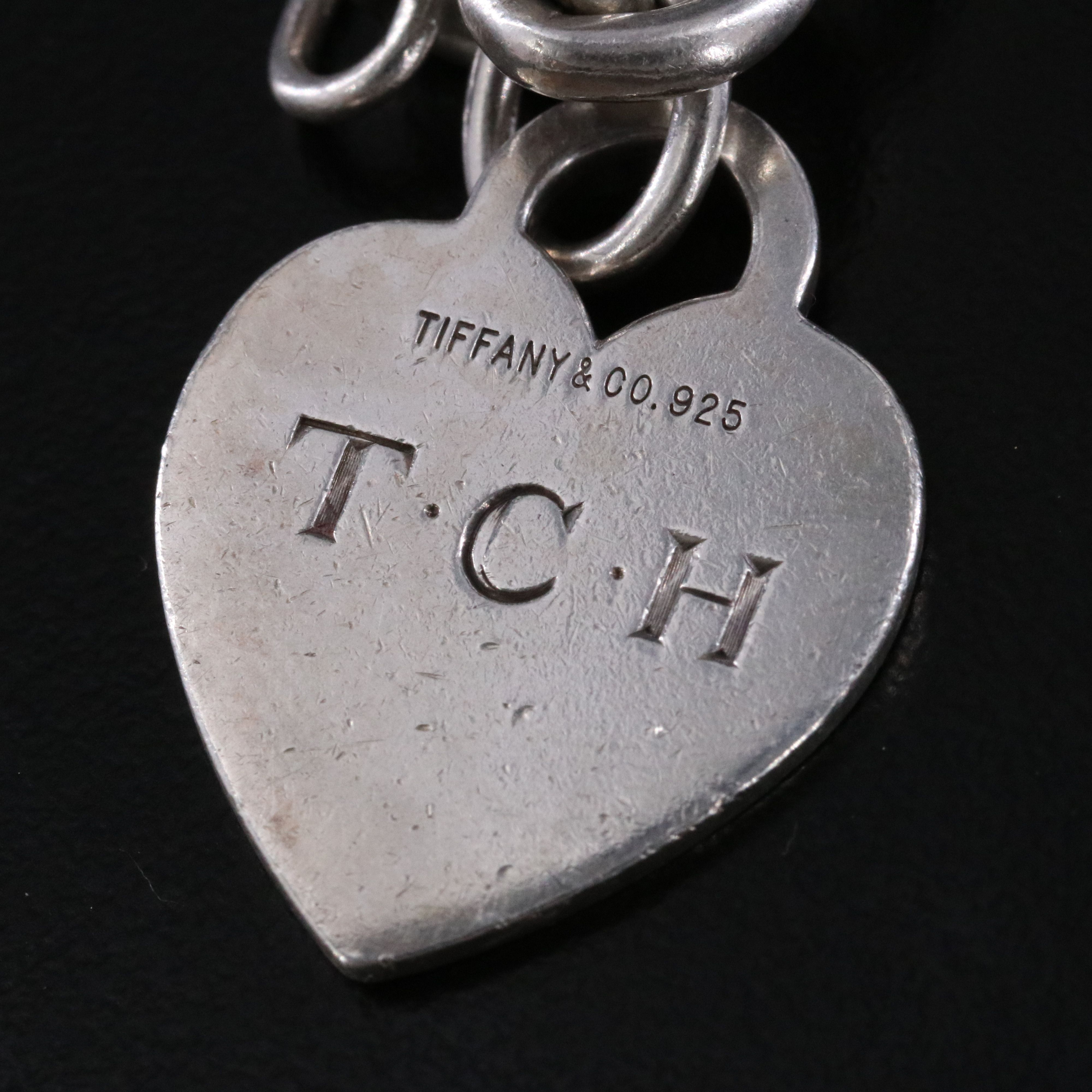 Tiffany & Co. Sterling Heart Tag Charm Bracelet