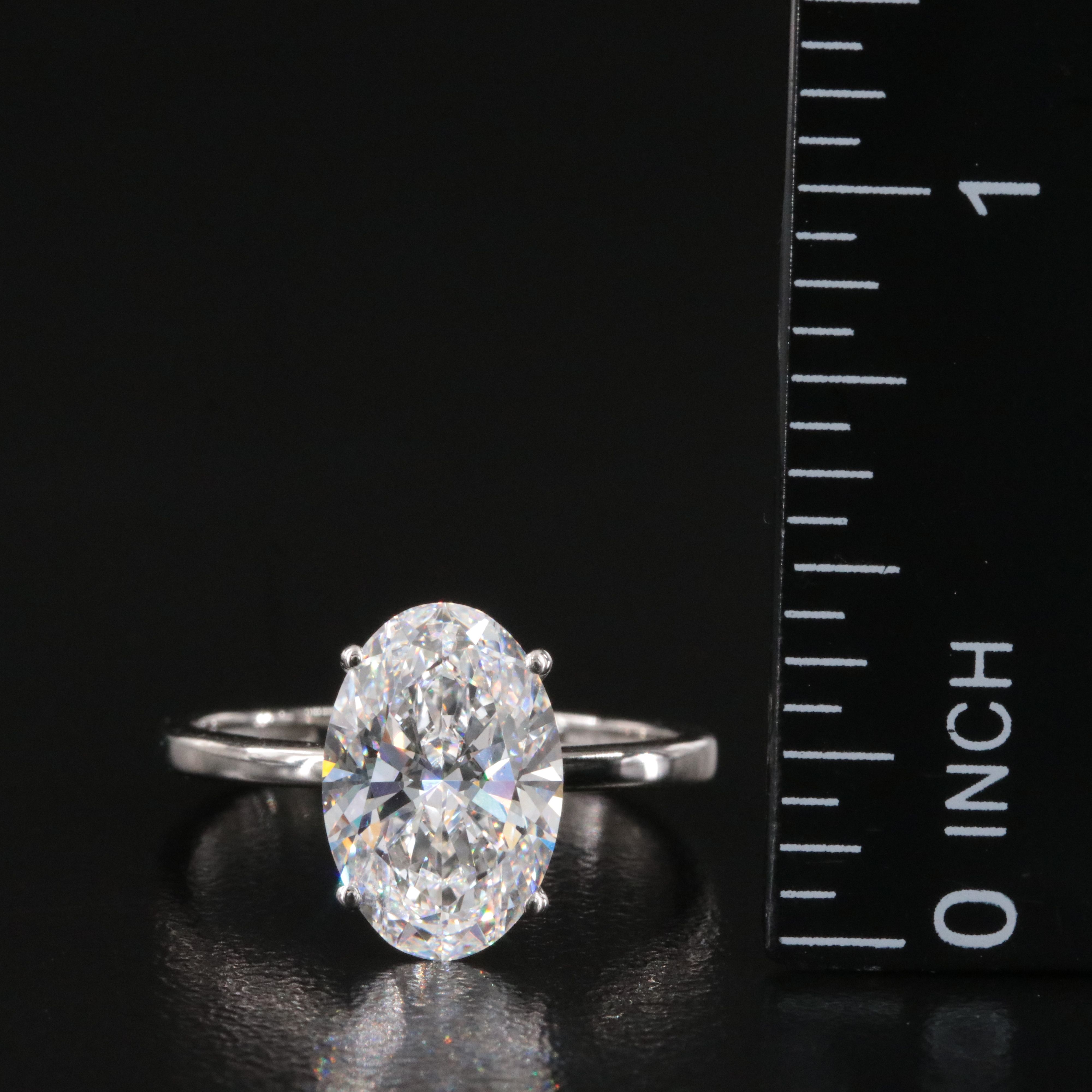 Platinum 3.10 CT Lab Grown Diamond Solitaire Ring