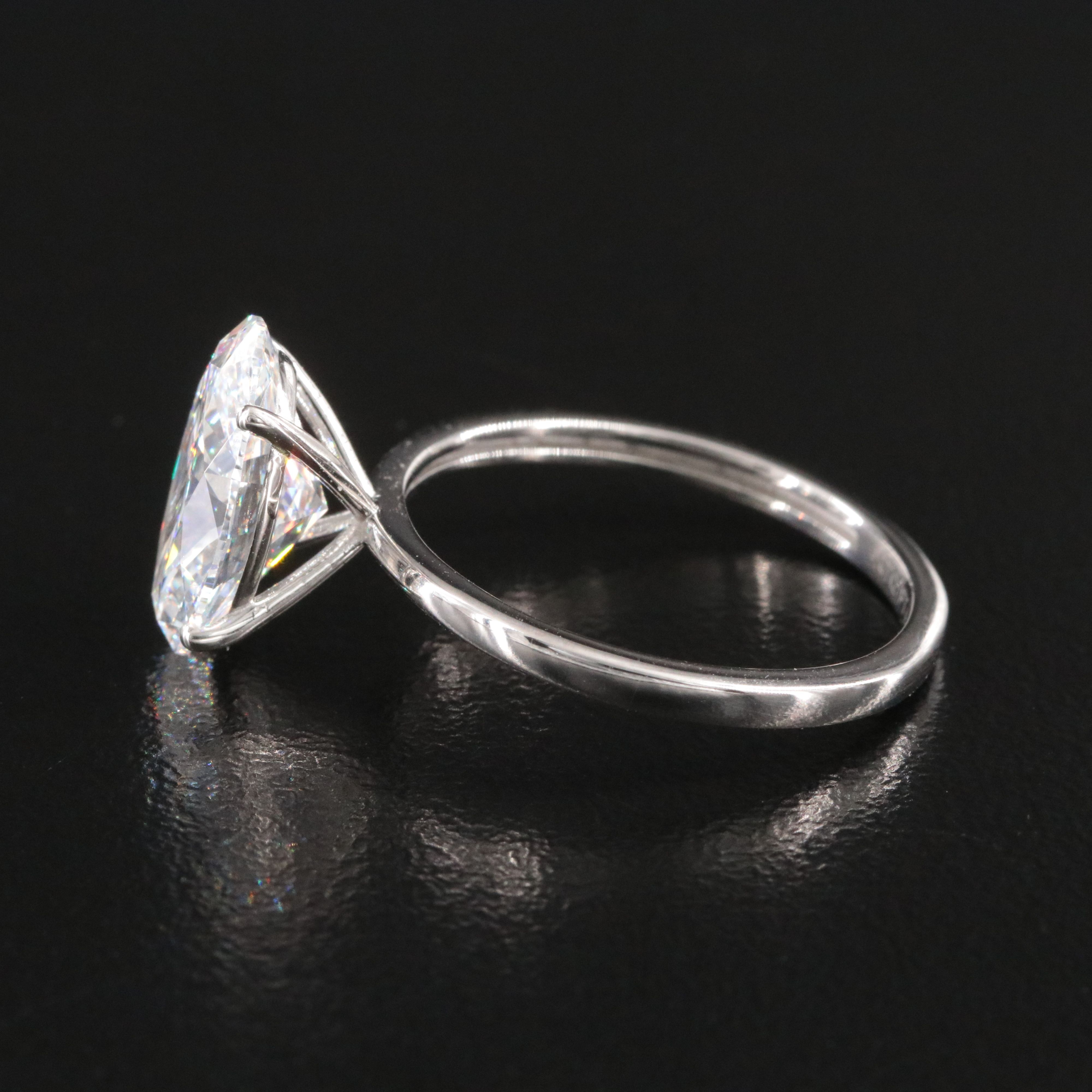 Platinum 3.10 CT Lab Grown Diamond Solitaire Ring