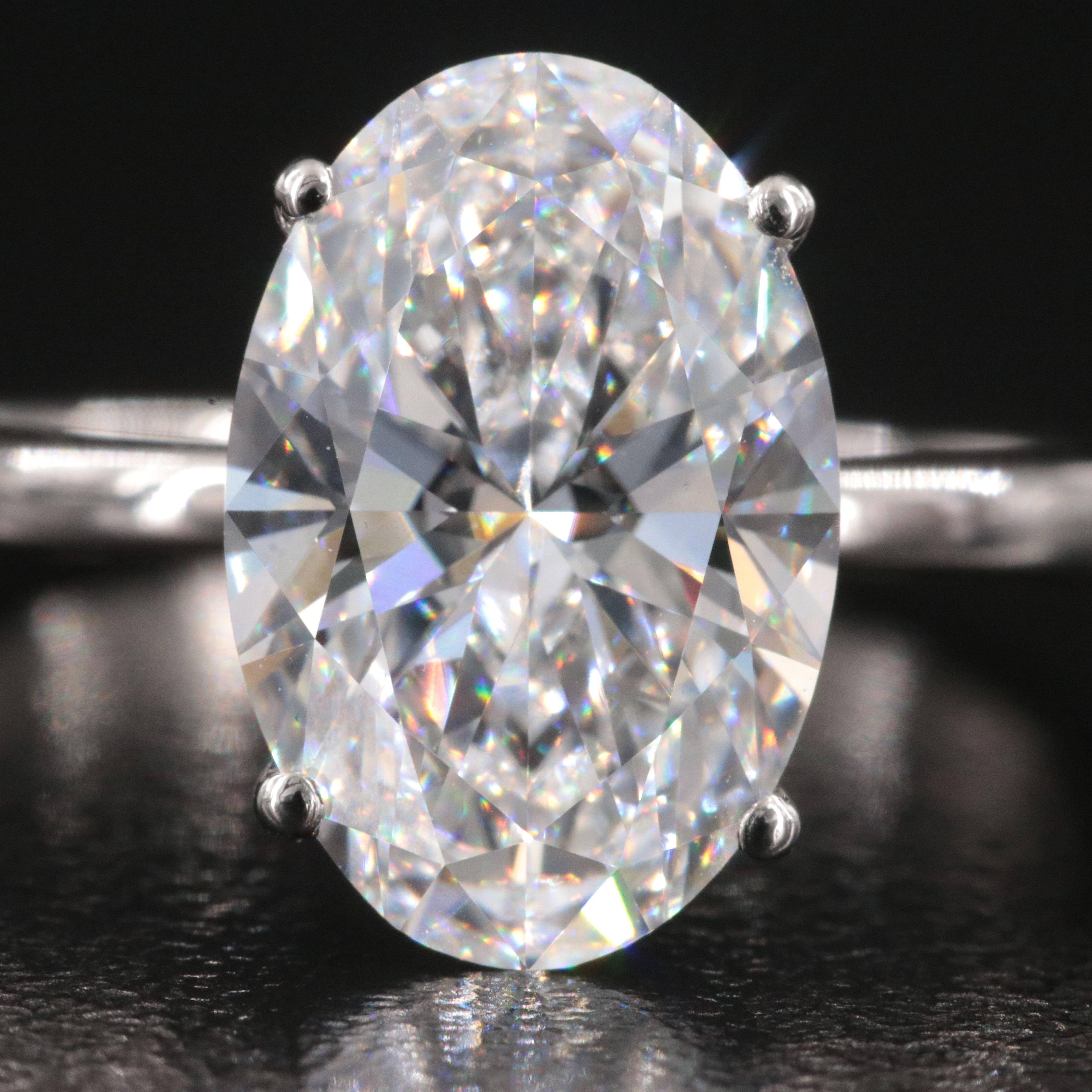 Platinum 3.10 CT Lab Grown Diamond Solitaire Ring