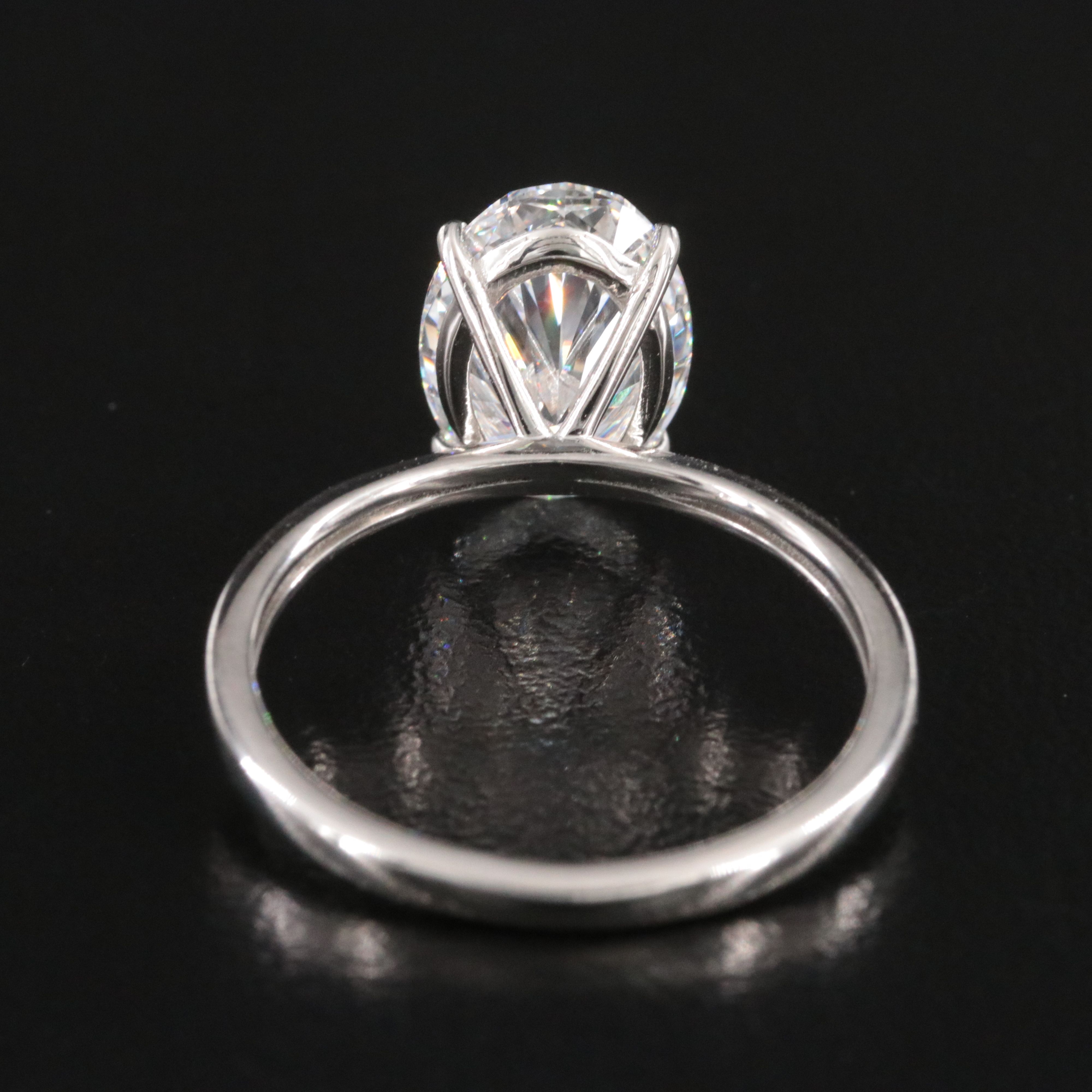 Platinum 3.10 CT Lab Grown Diamond Solitaire Ring