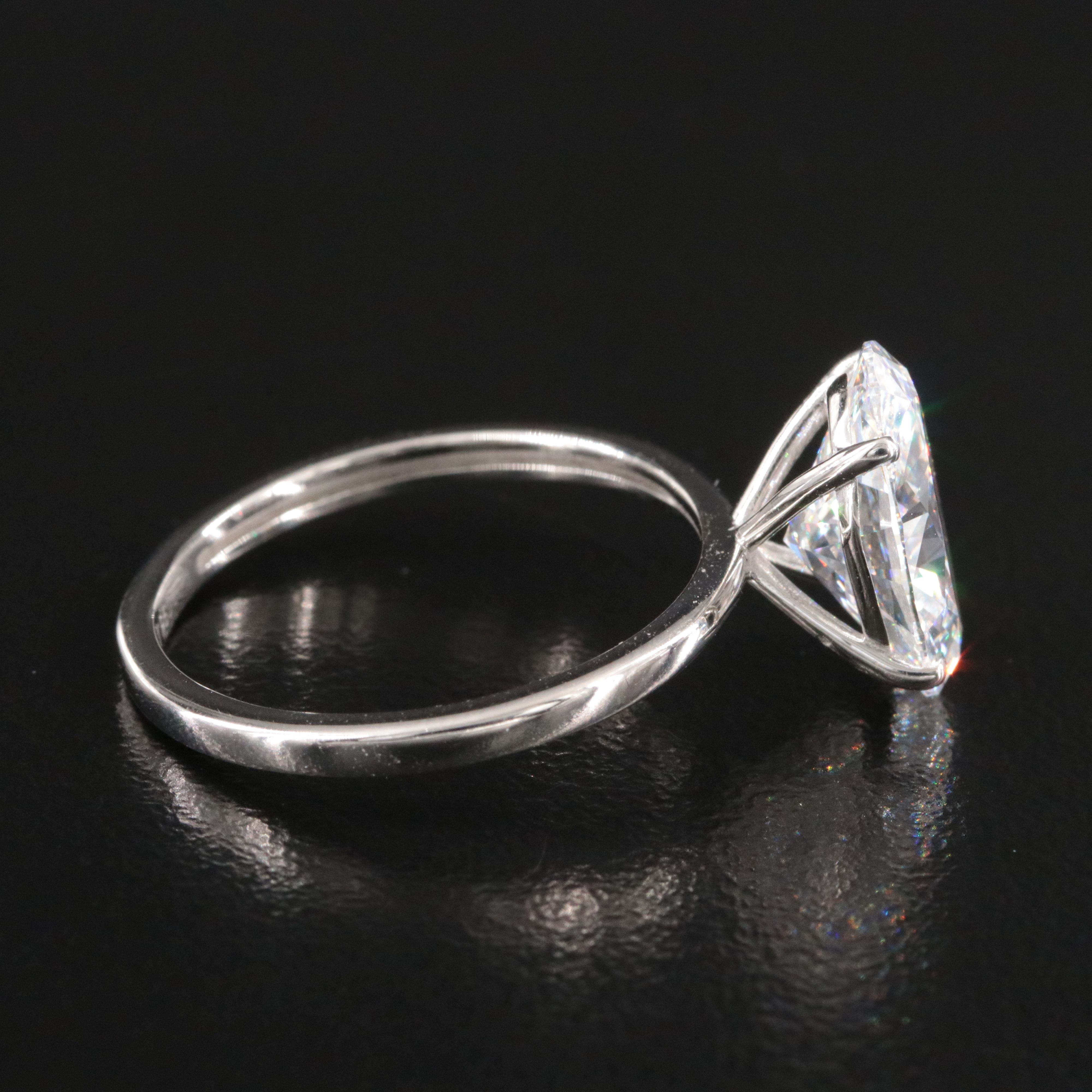 Platinum 3.10 CT Lab Grown Diamond Solitaire Ring