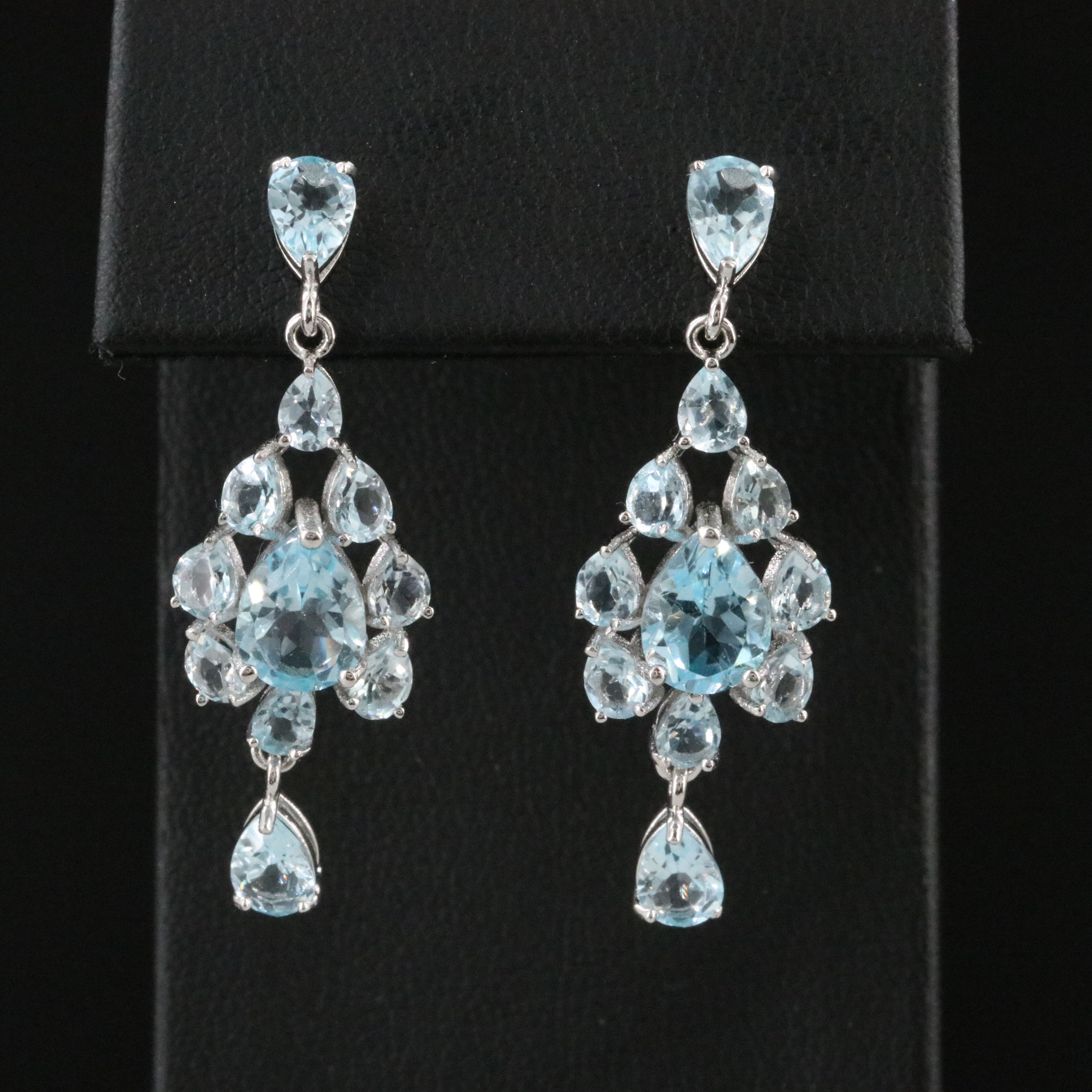 Sterling Topaz Drop Earrings