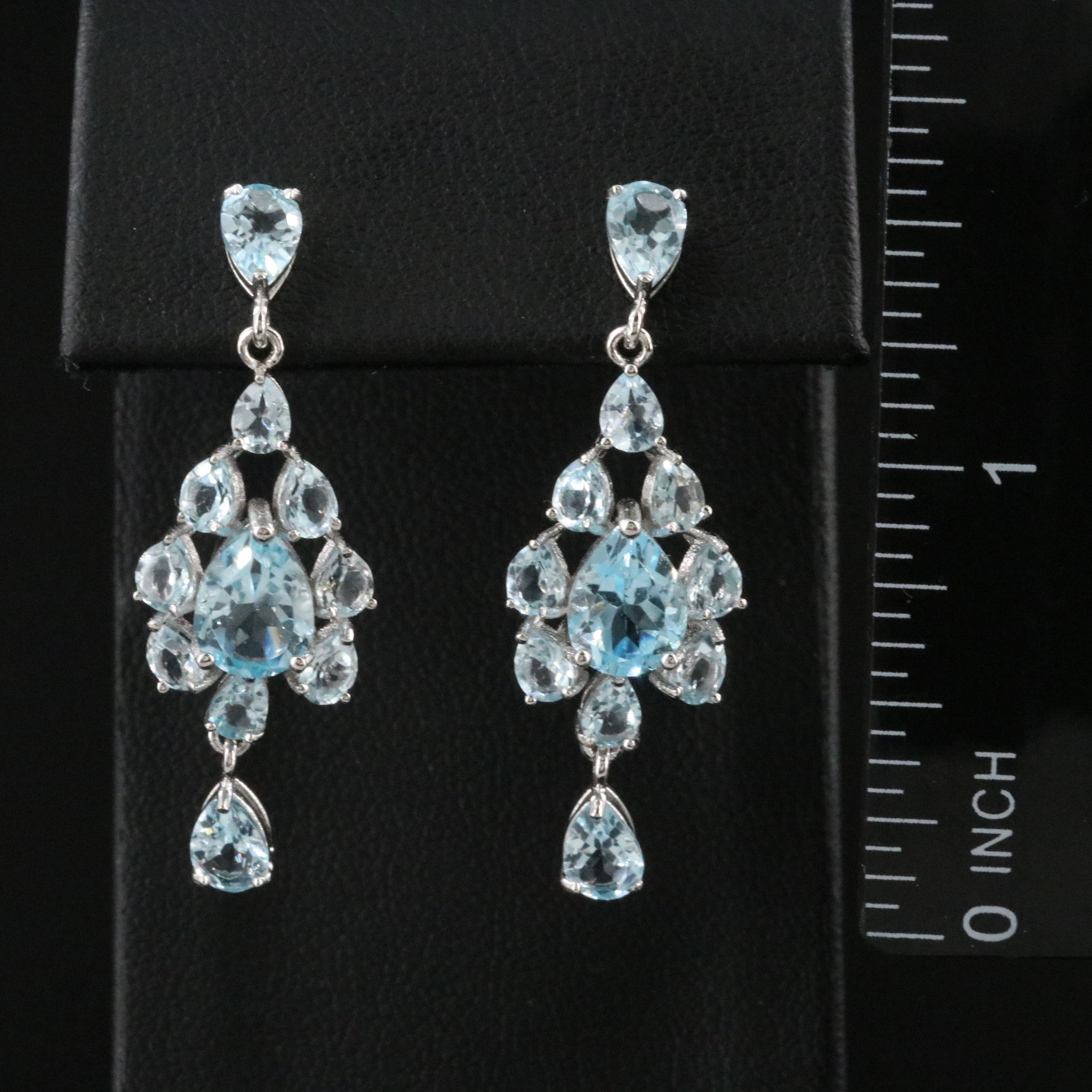 Sterling Topaz Drop Earrings