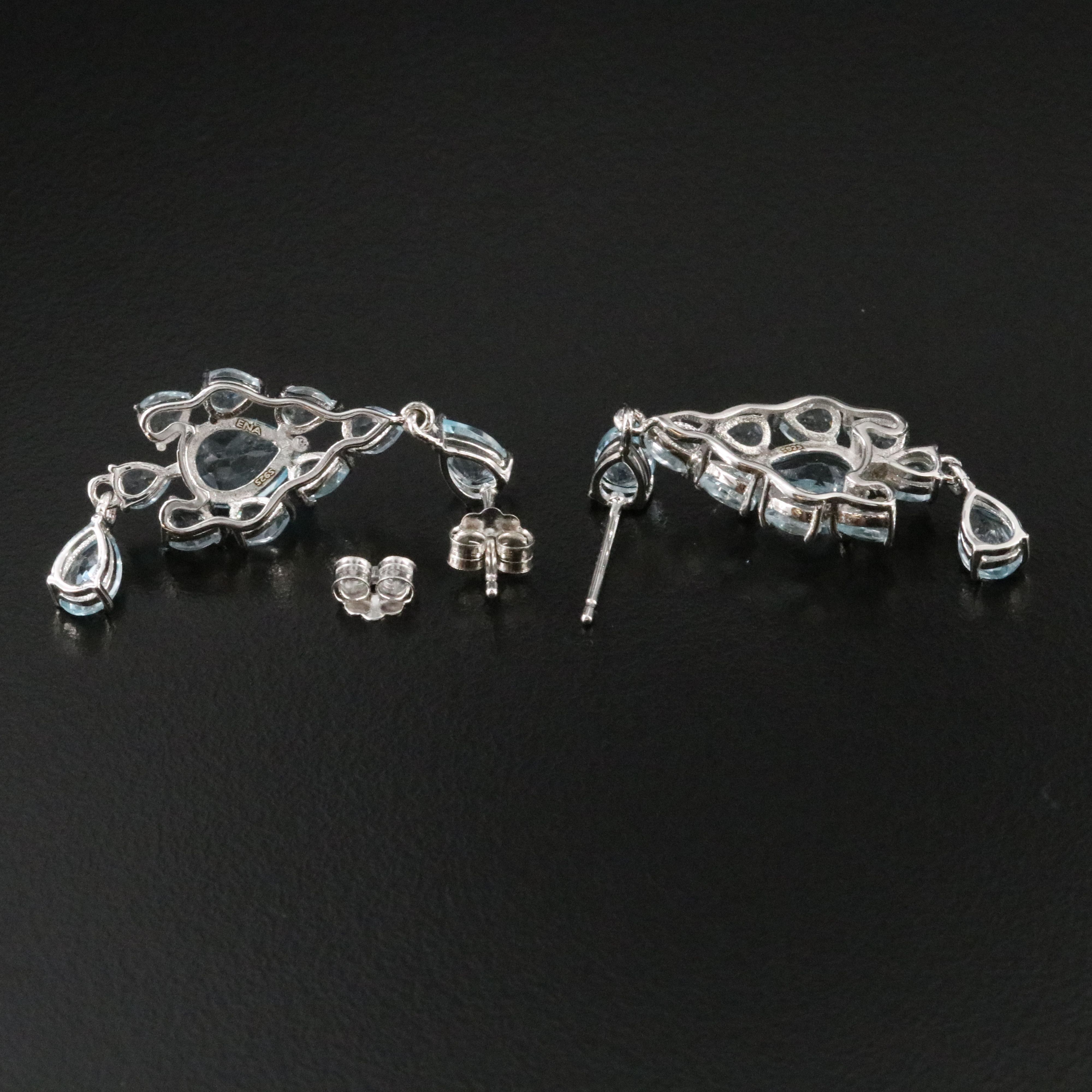 Sterling Topaz Drop Earrings