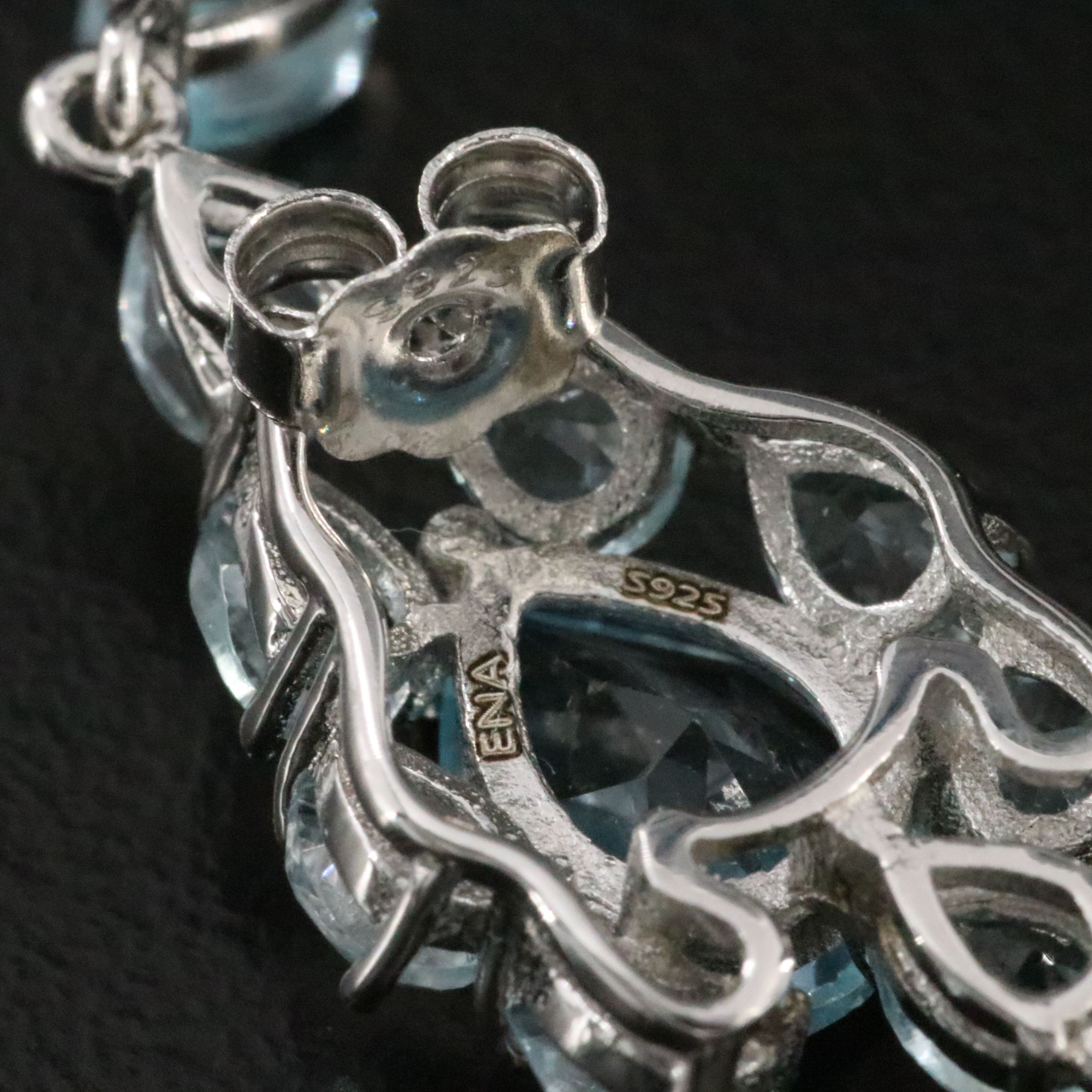 Sterling Topaz Drop Earrings