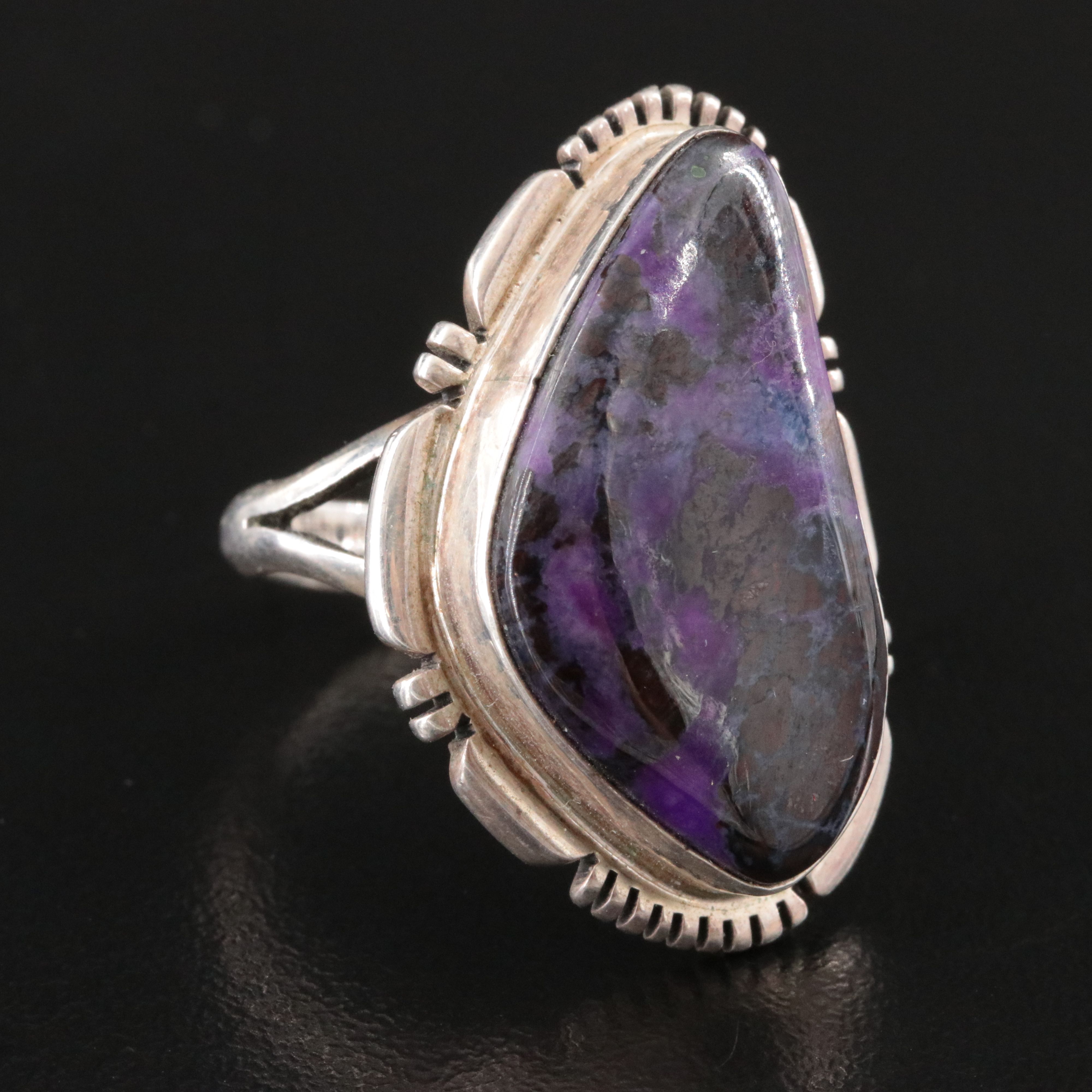 Navajo Thomas Francisco Sterling Charoite Ring